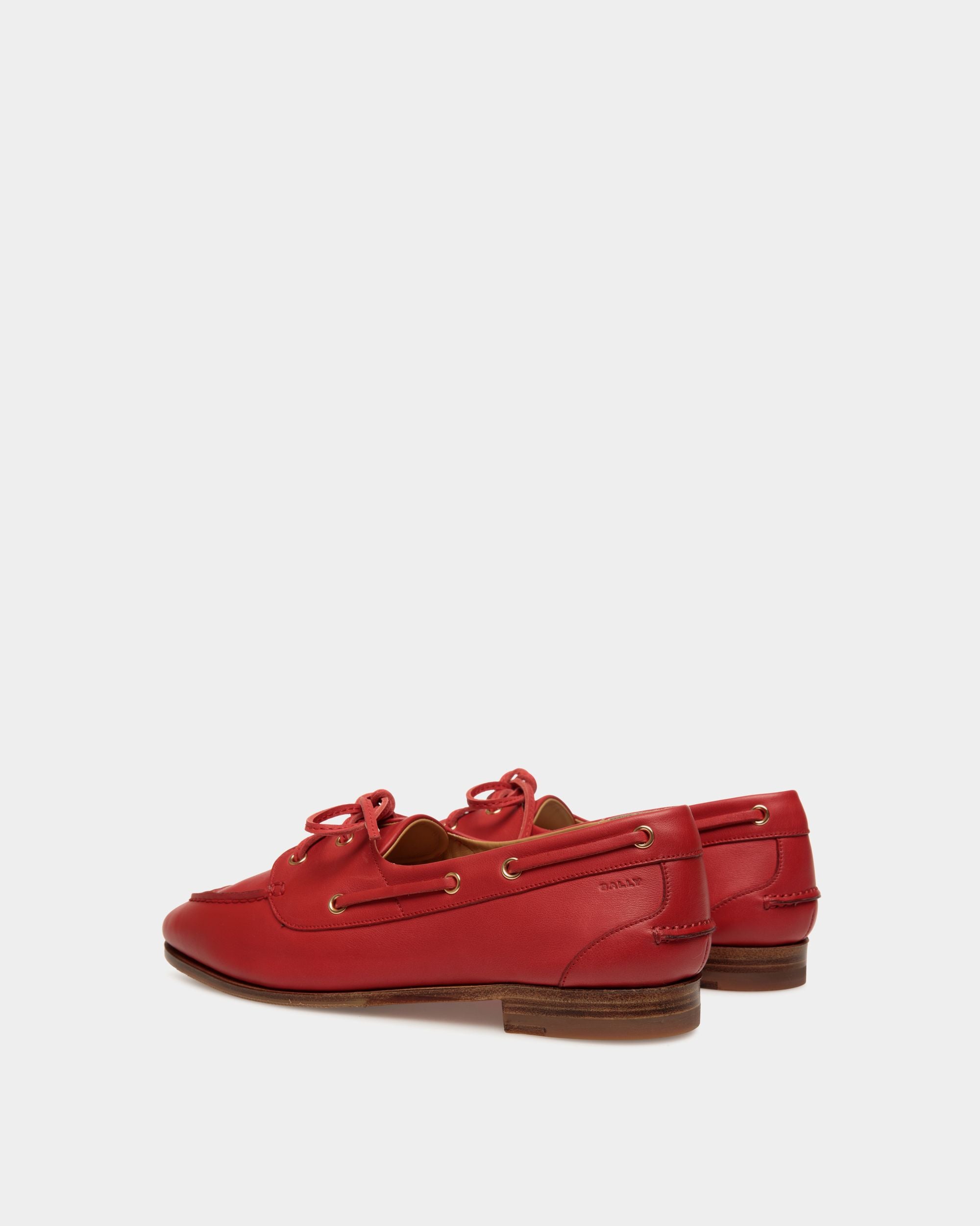 Mocassino Plume In Pelle Rossa - Donna - Bally - 03