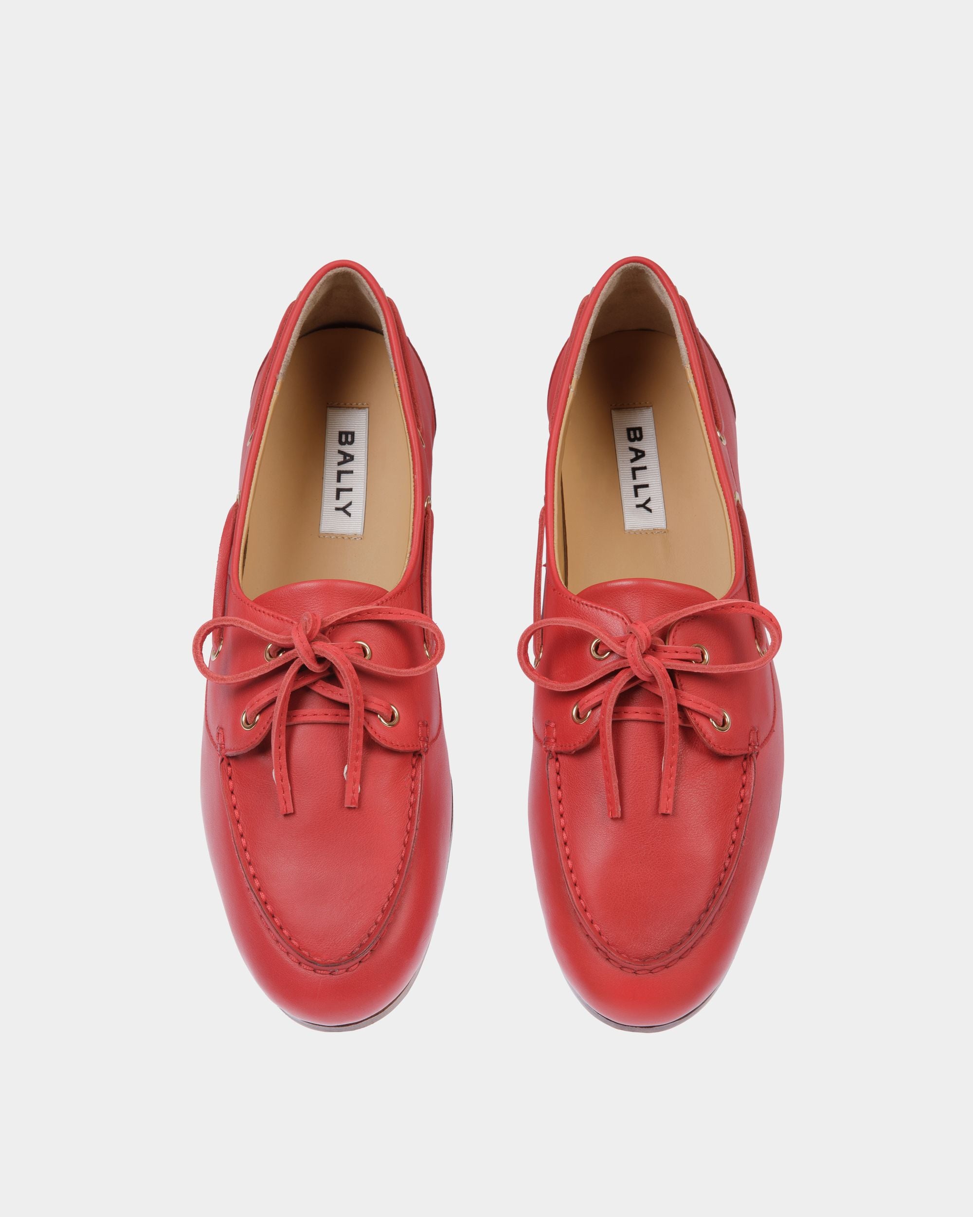 Mocassino Plume In Pelle Rossa - Donna - Bally - 04