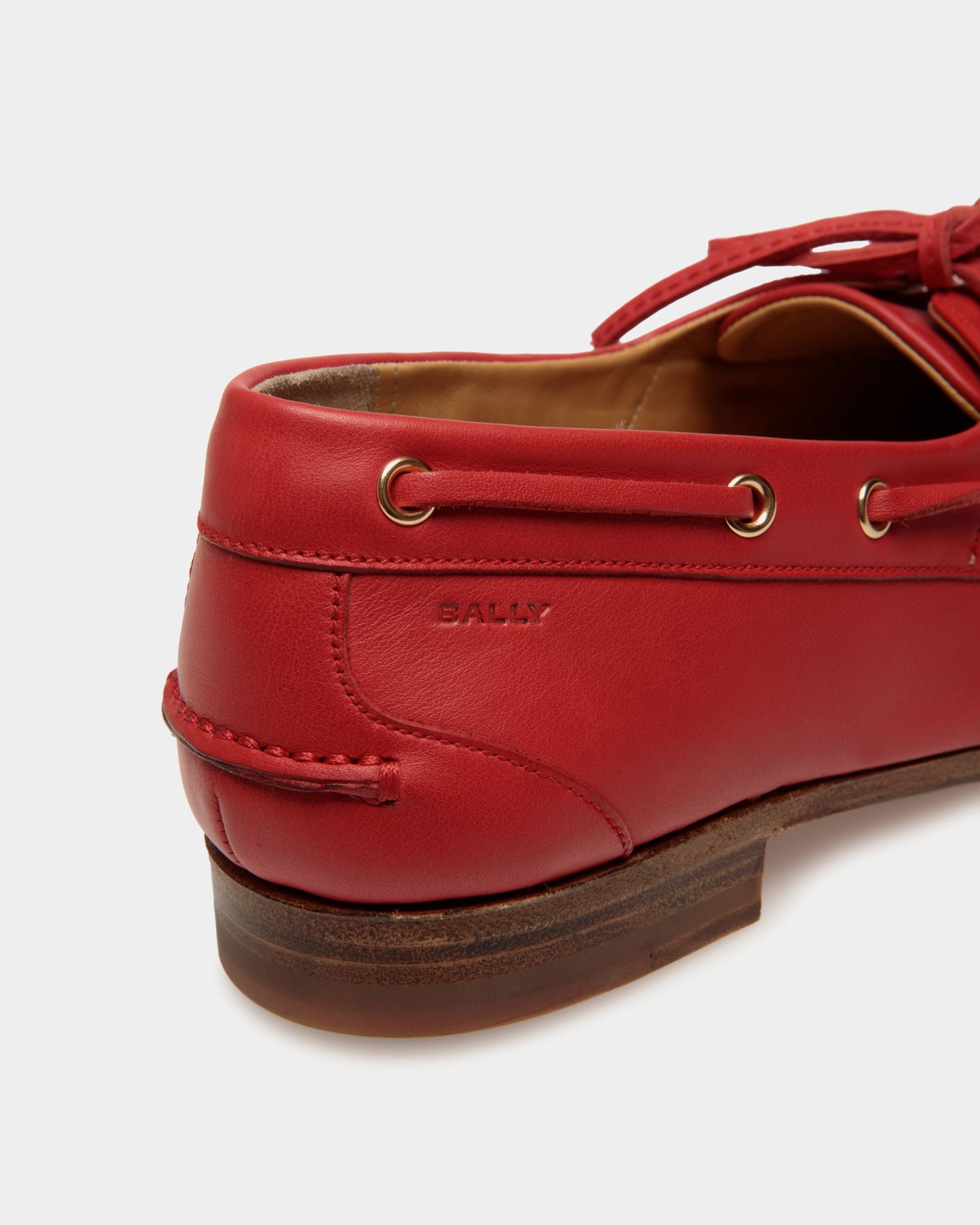 Mocassino Plume In Pelle Rossa - Donna - Bally - 05