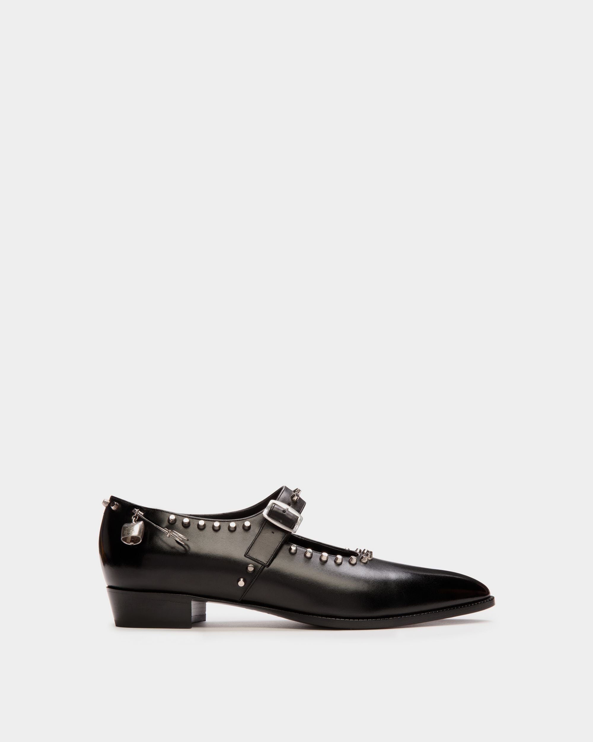 Scarpa Mary Jane Glendale In Pelle Nera Con Borchie - Donna - Bally - 01