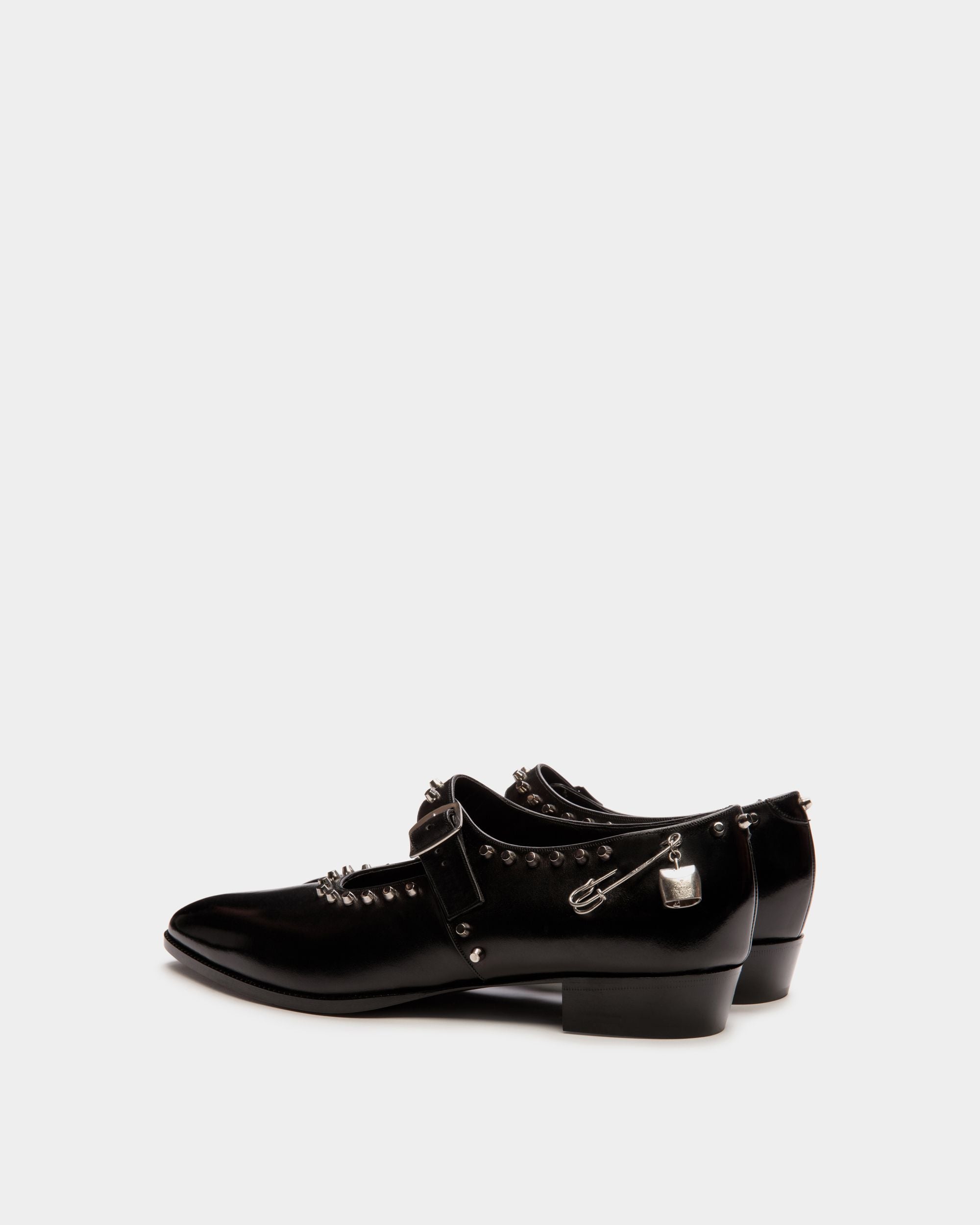 Scarpa Mary Jane Glendale In Pelle Nera Con Borchie - Donna - Bally - 04