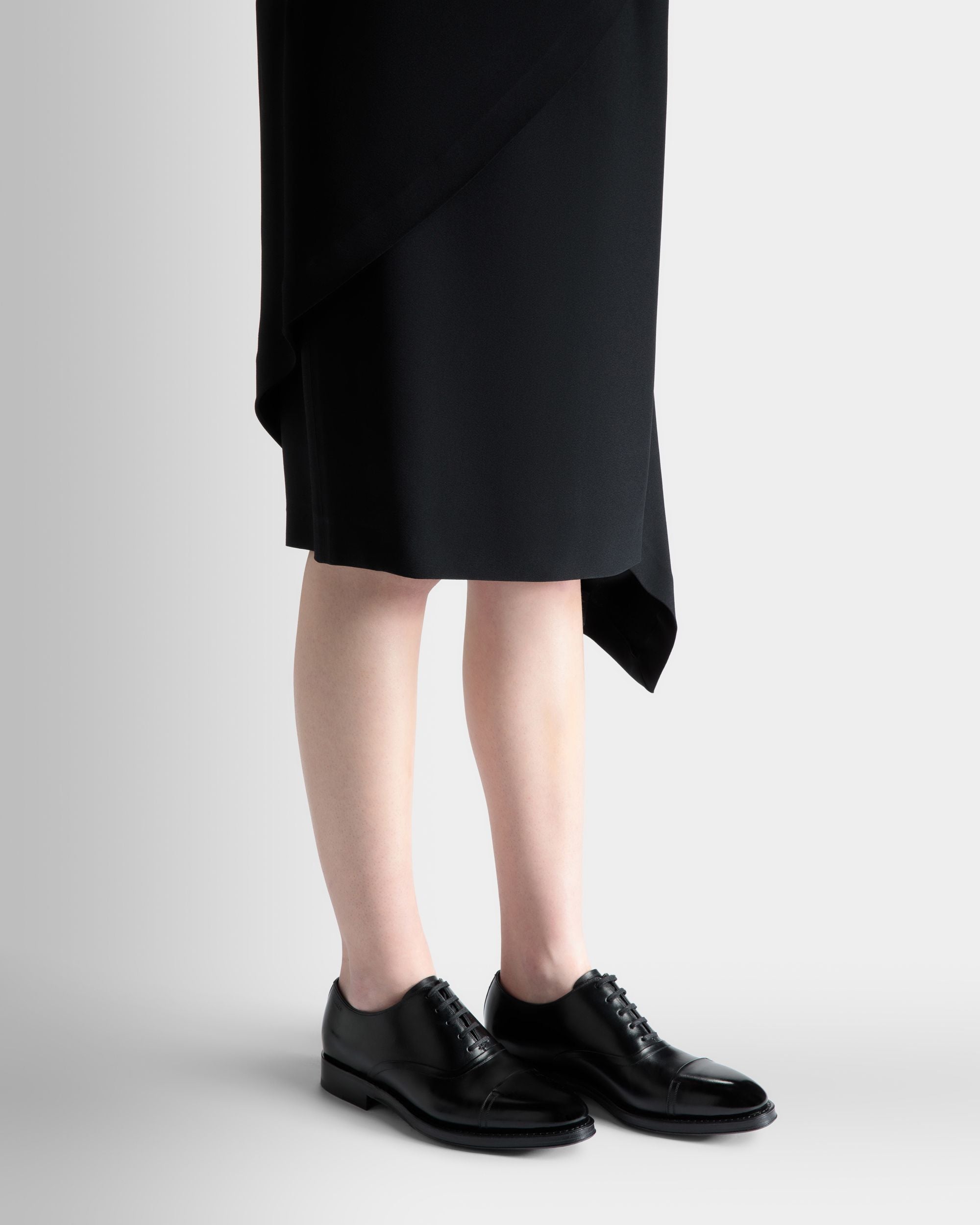 Scarpa Oxford Scribe Un In Pelle Nera - Donna - Bally - 02