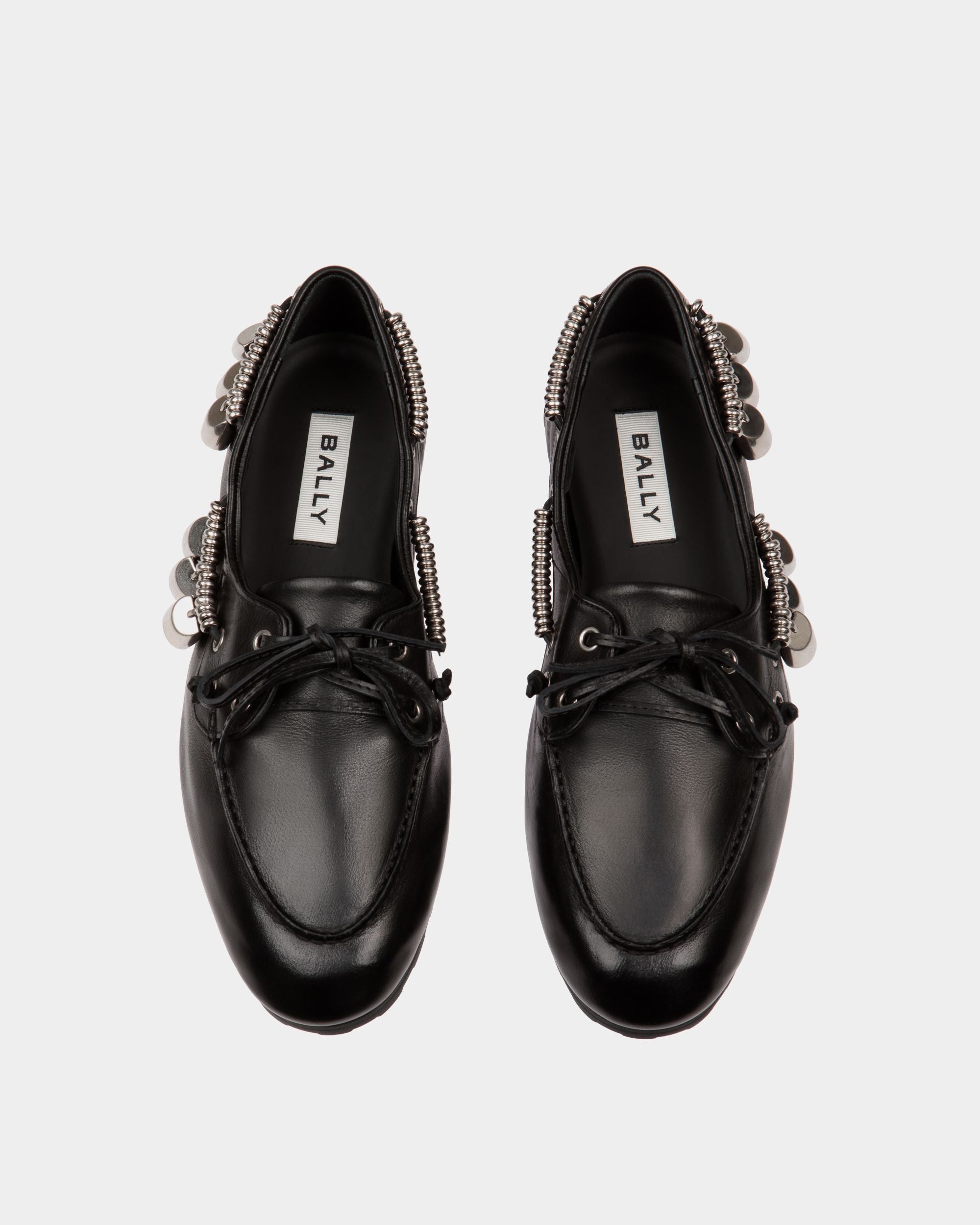 Mocassino Plume In Pelle Nera - Donna - Bally - 05