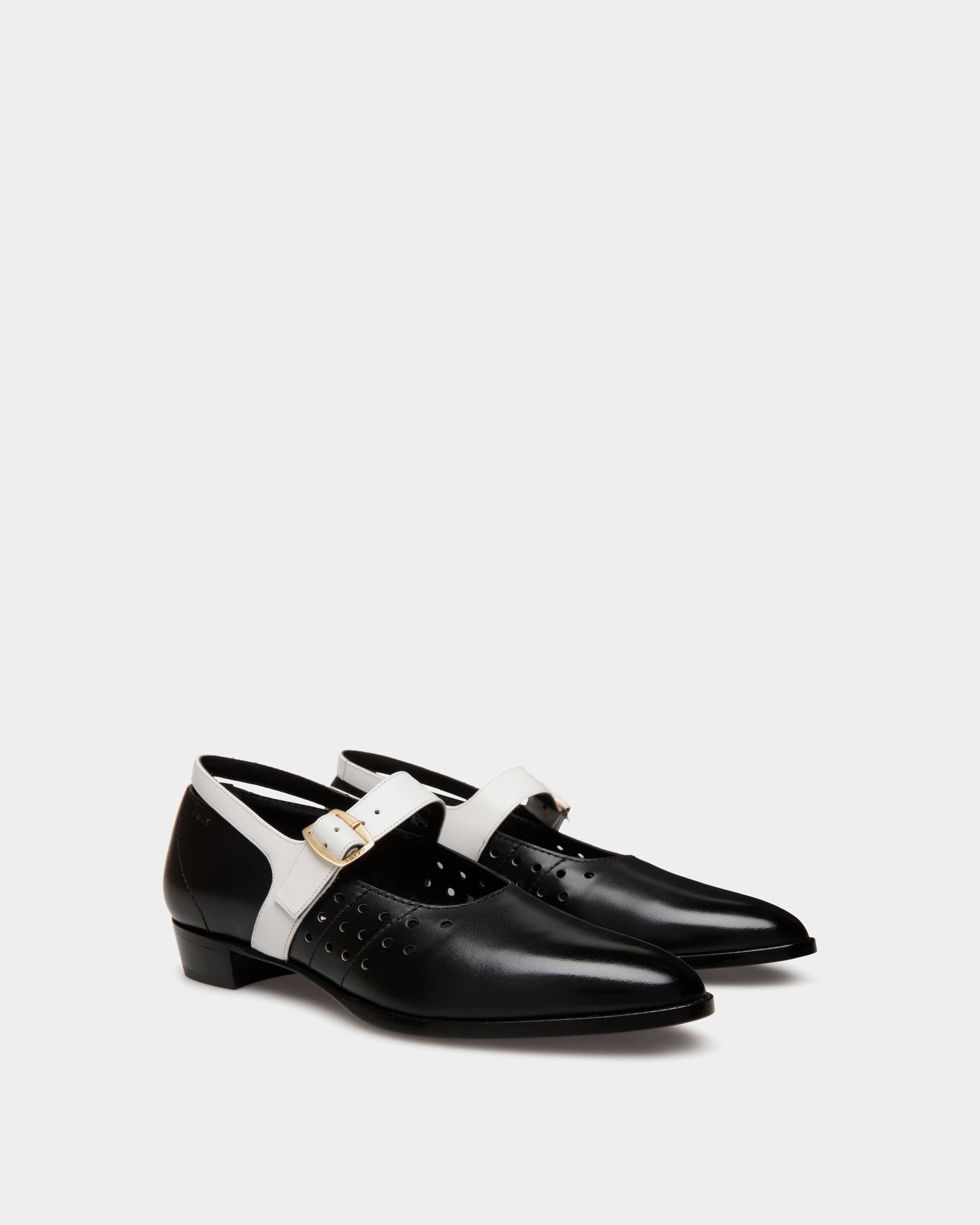 Glendale Mary-Jane In Black and White Leather - Donna - Bally - 03