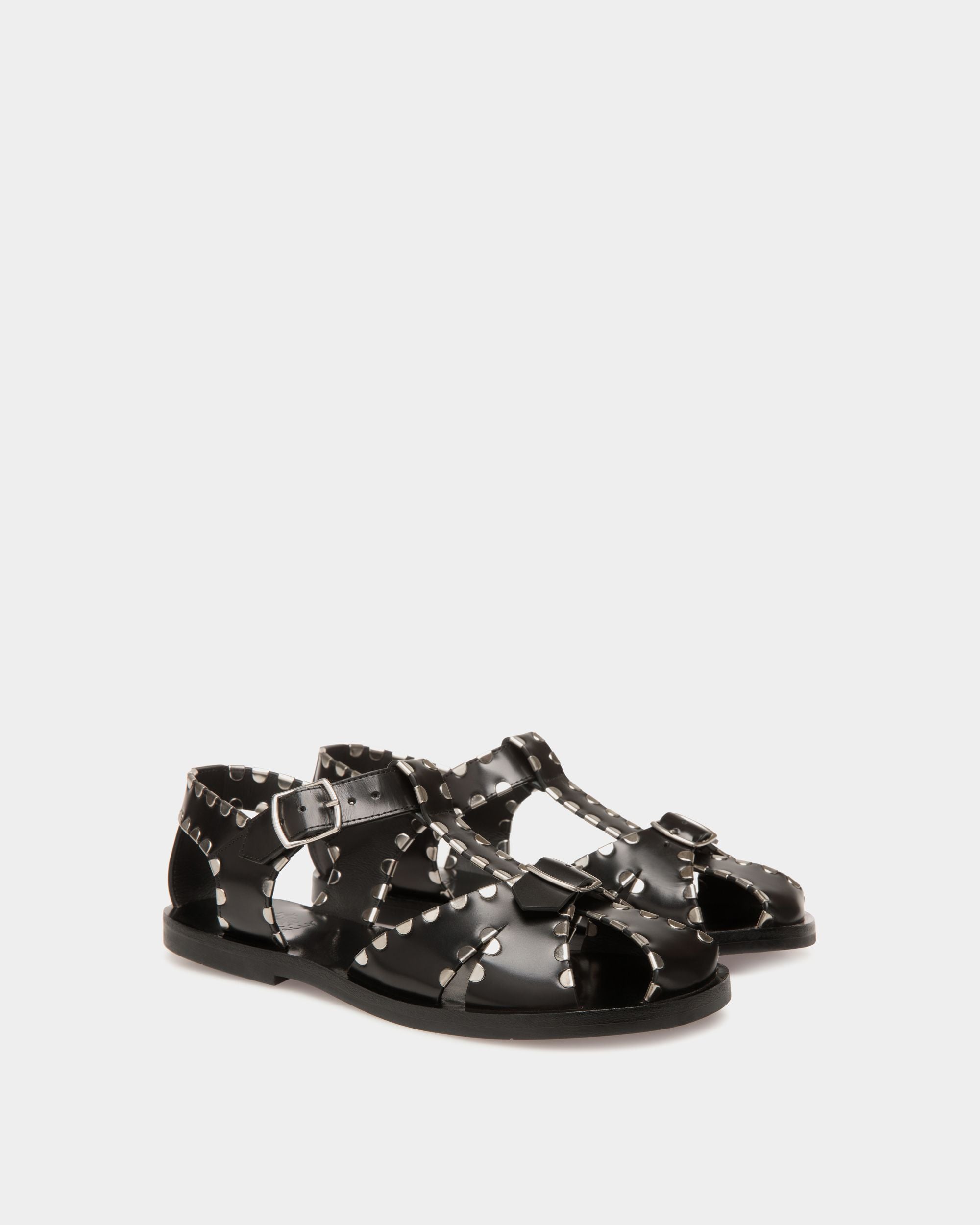 Sandalo Basso Salis In Pelle Nera - Donna - Bally - 03