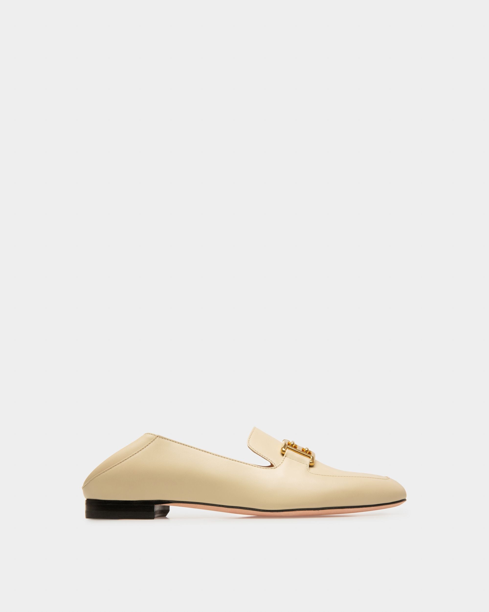 Ellah Flat Mocassini In Pelle Beige - Donna - Bally - 02