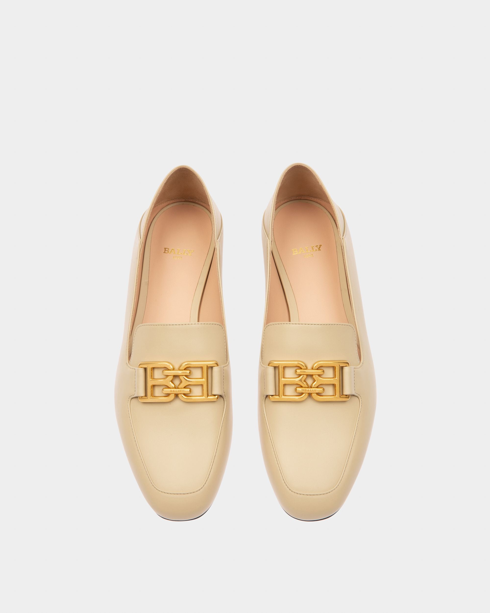 Ellah Flat Mocassini In Pelle Beige - Donna - Bally - 03
