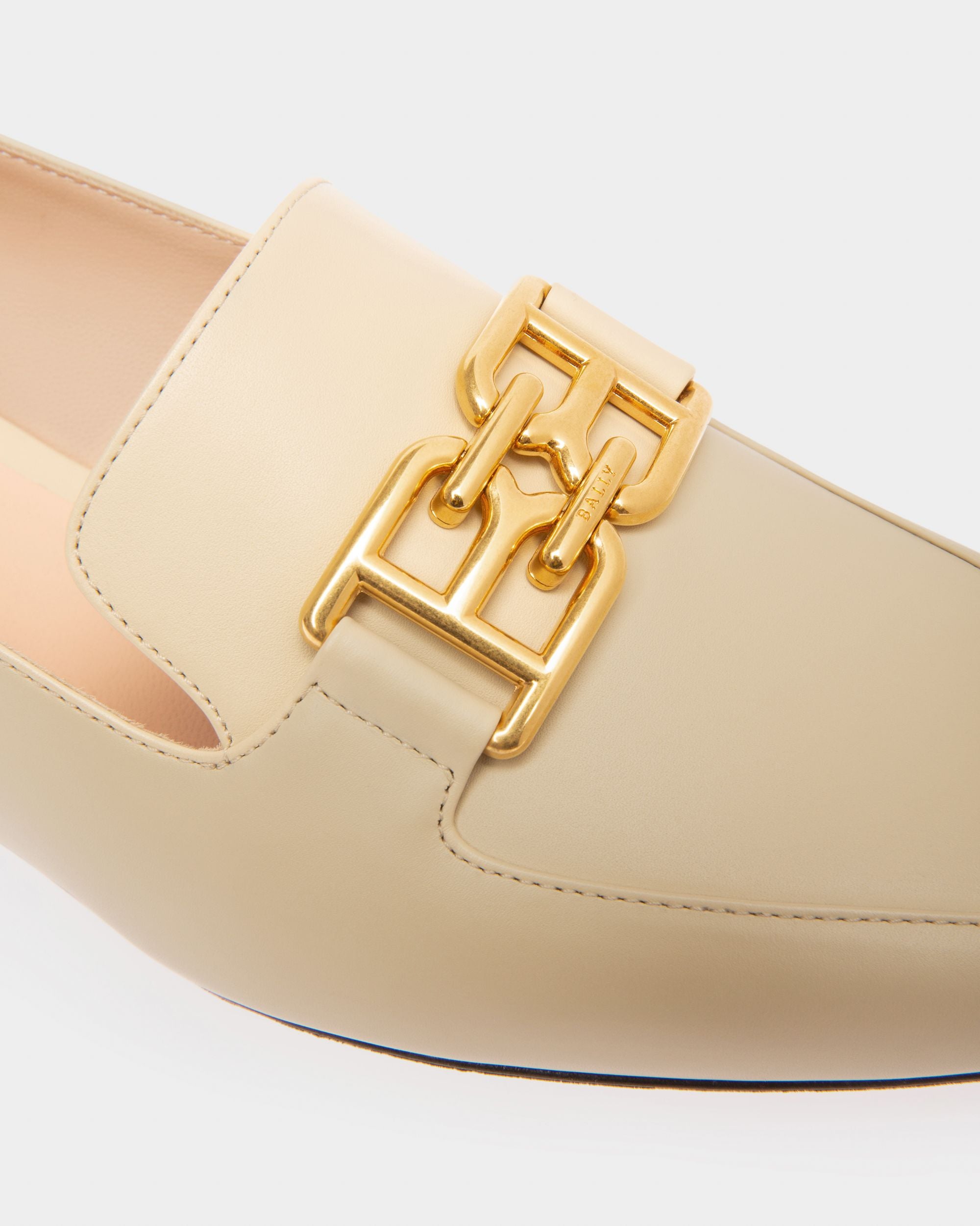 Ellah Flat Mocassini In Pelle Beige - Donna - Bally - 06
