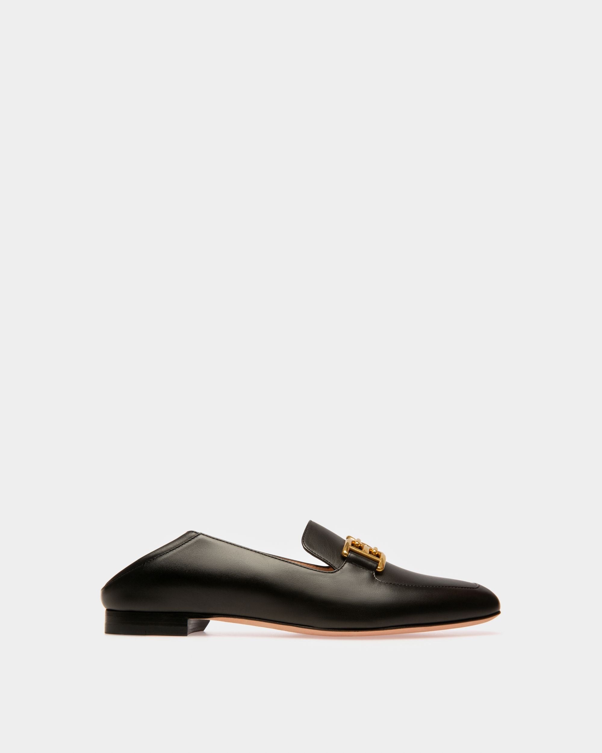 Ellah Flat Mocassini In Pelle Nera - Donna - Bally - 01