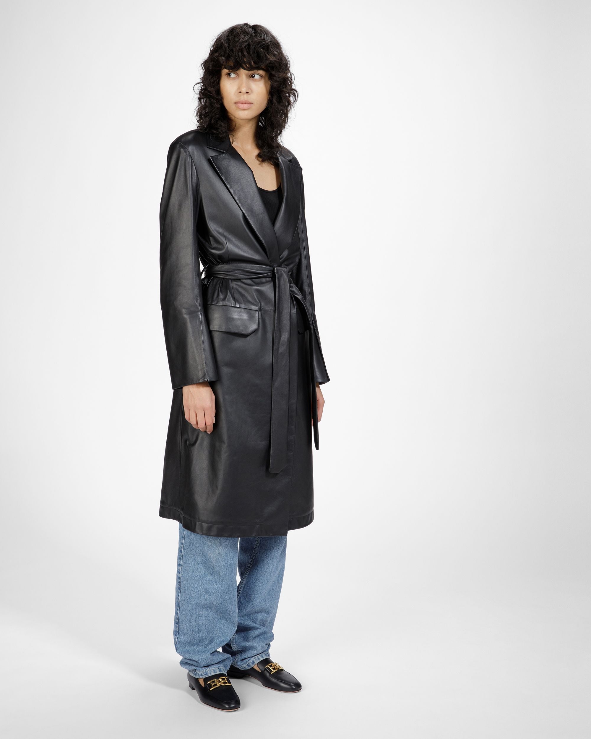 Ellah Flat Mocassini In Pelle Nera - Donna - Bally - 02