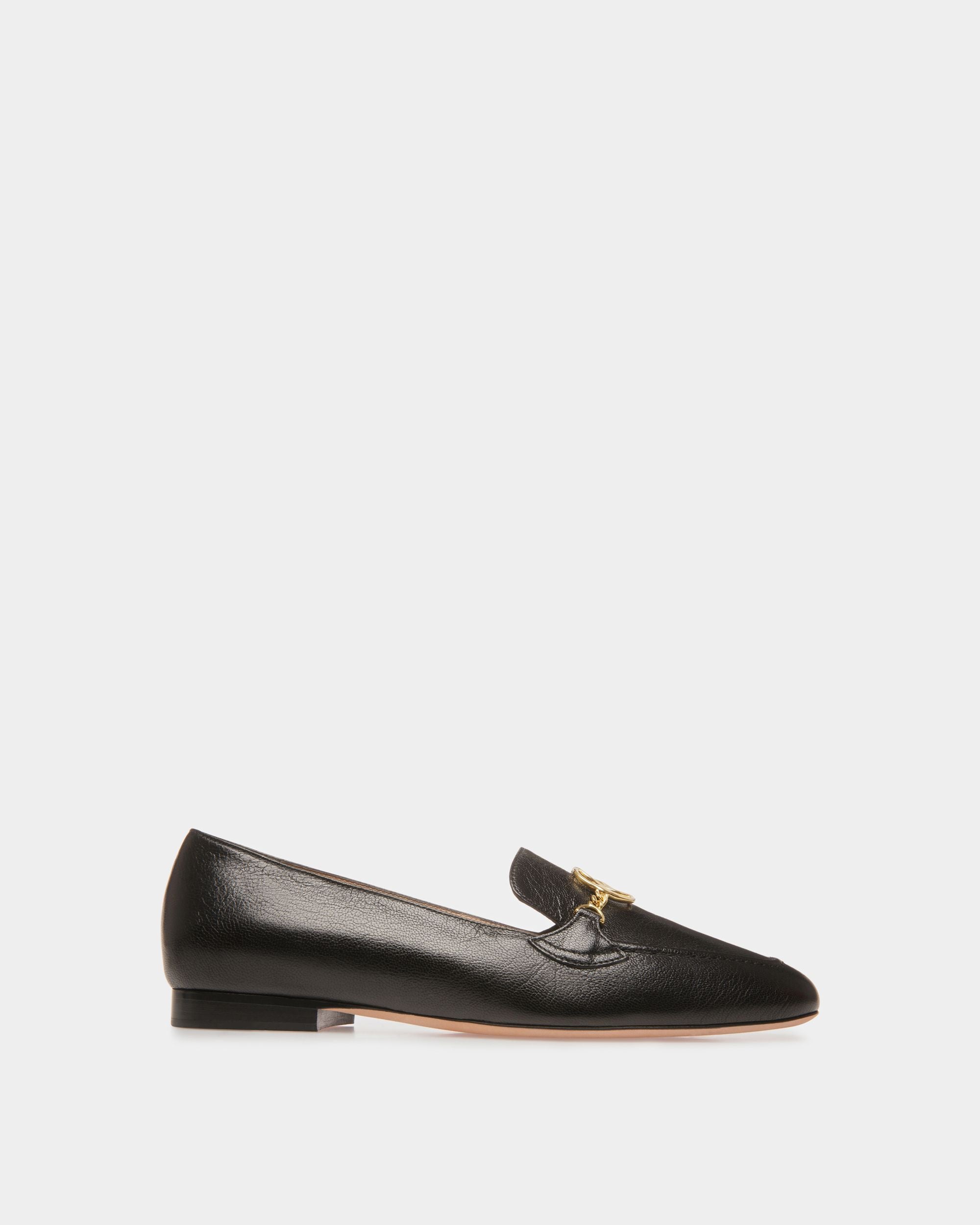 Mocassino Daily Emblem In Pelle Nera - Donna - Bally - 01