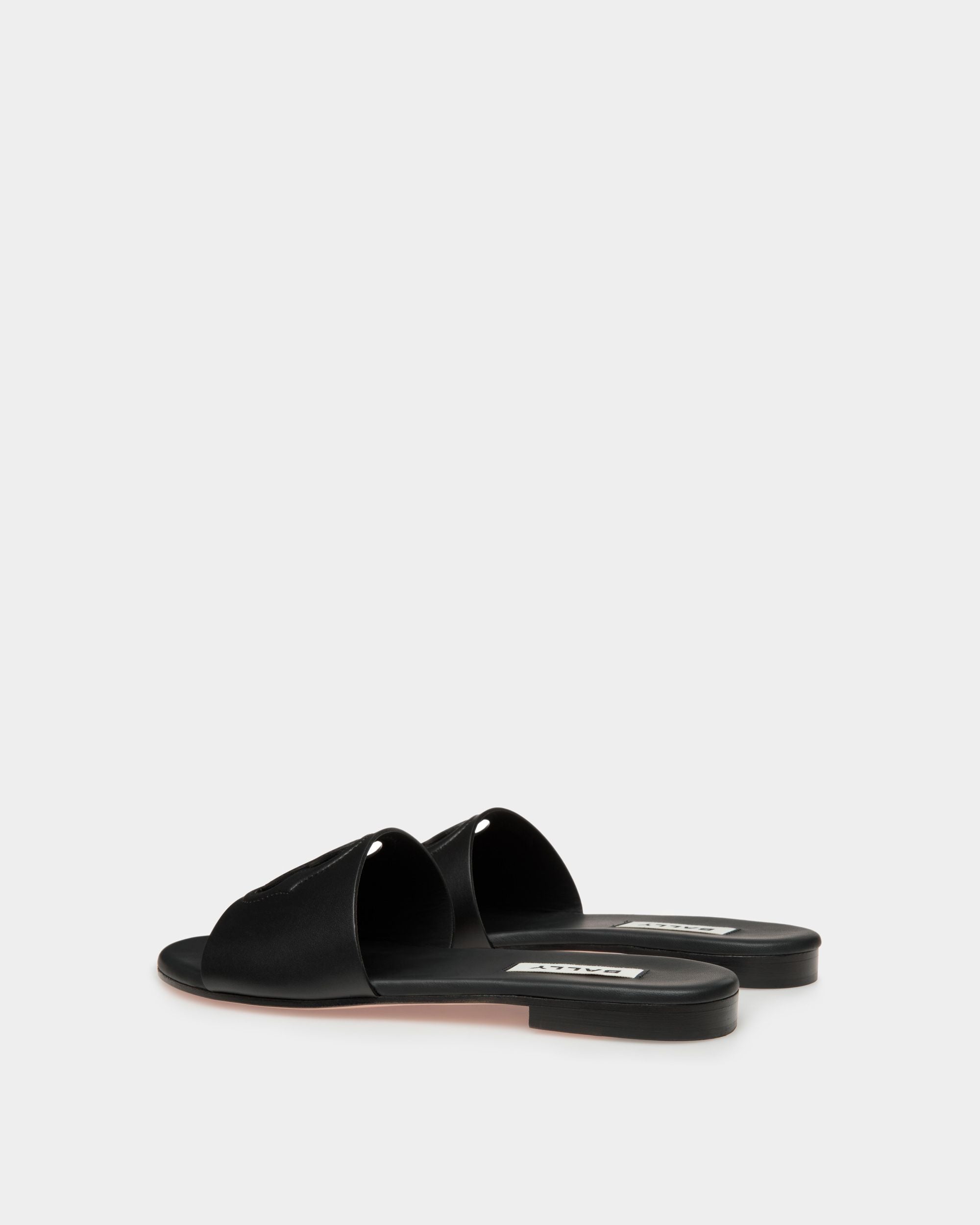 Slide Emblem In Pelle Nera - Donna - Bally - 03