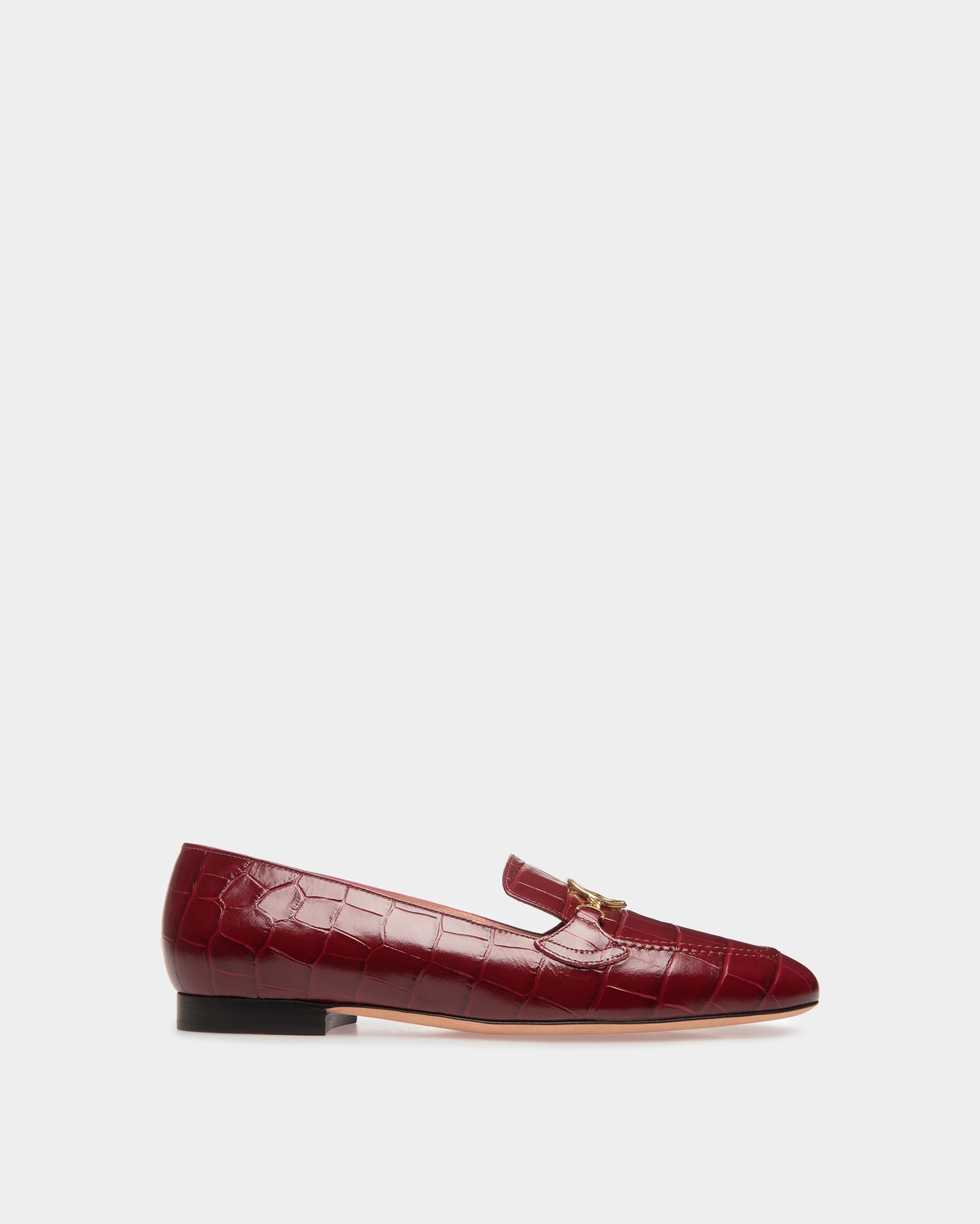 Mocassino Daily Emblem In Pelle Bordeaux - Donna - Bally - 01