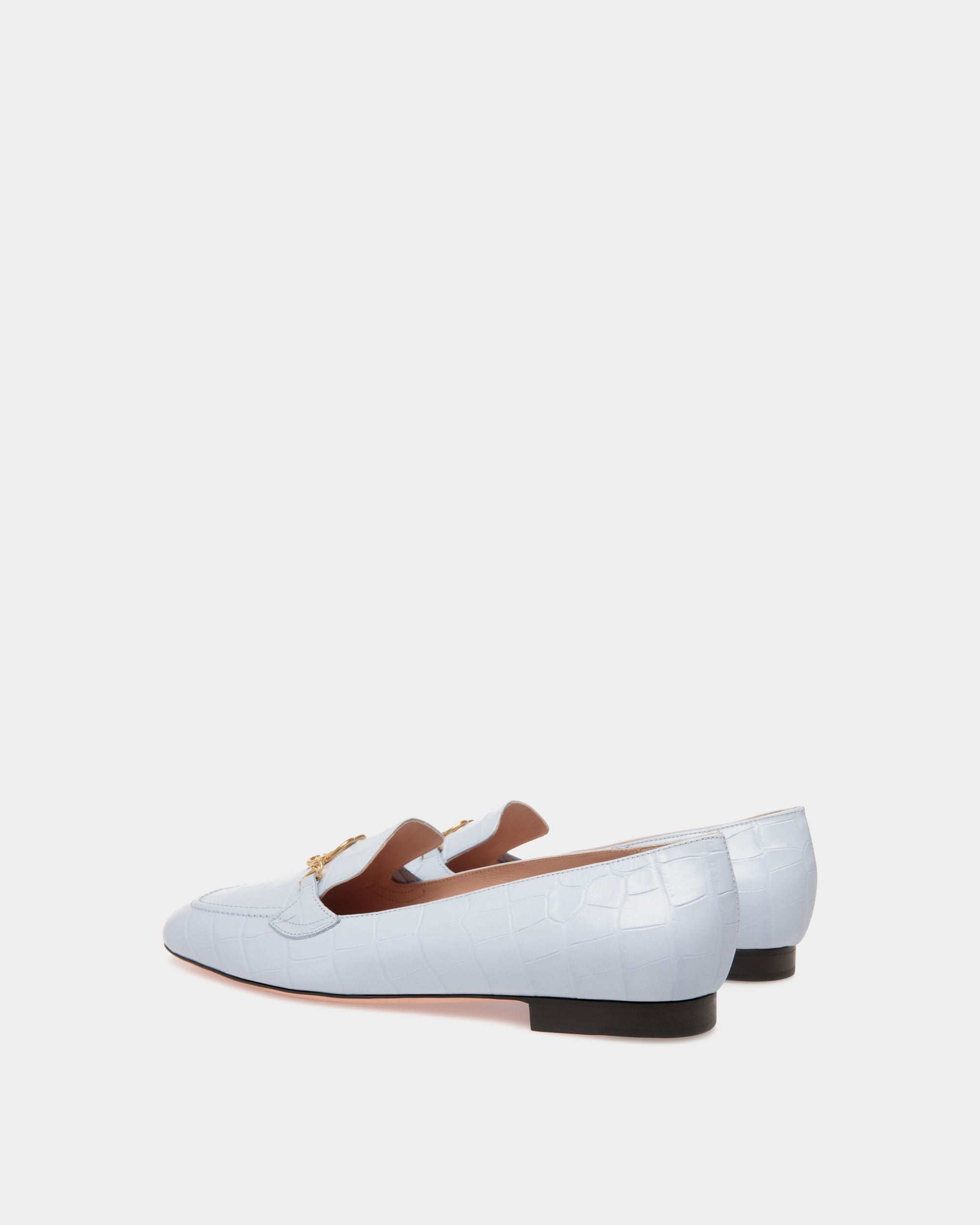 Daily Emblem Flats In Blue Leather - Donna - Bally - 03