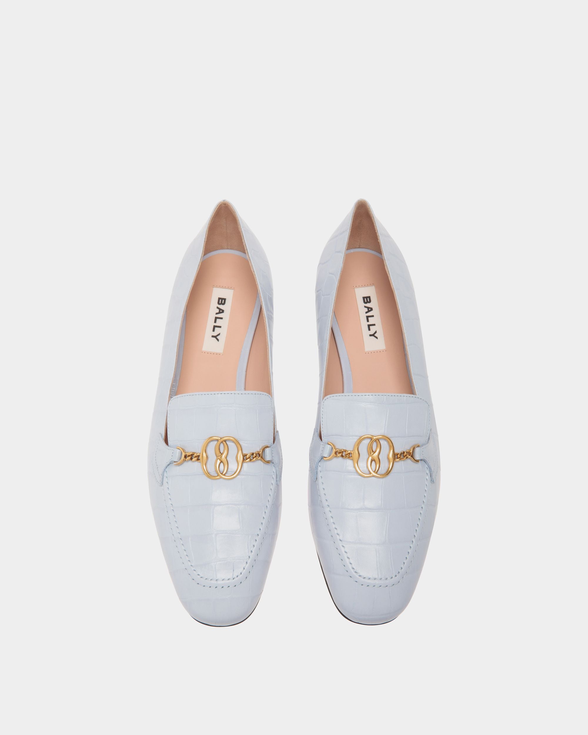 Daily Emblem Flats In Blue Leather - Donna - Bally - 04