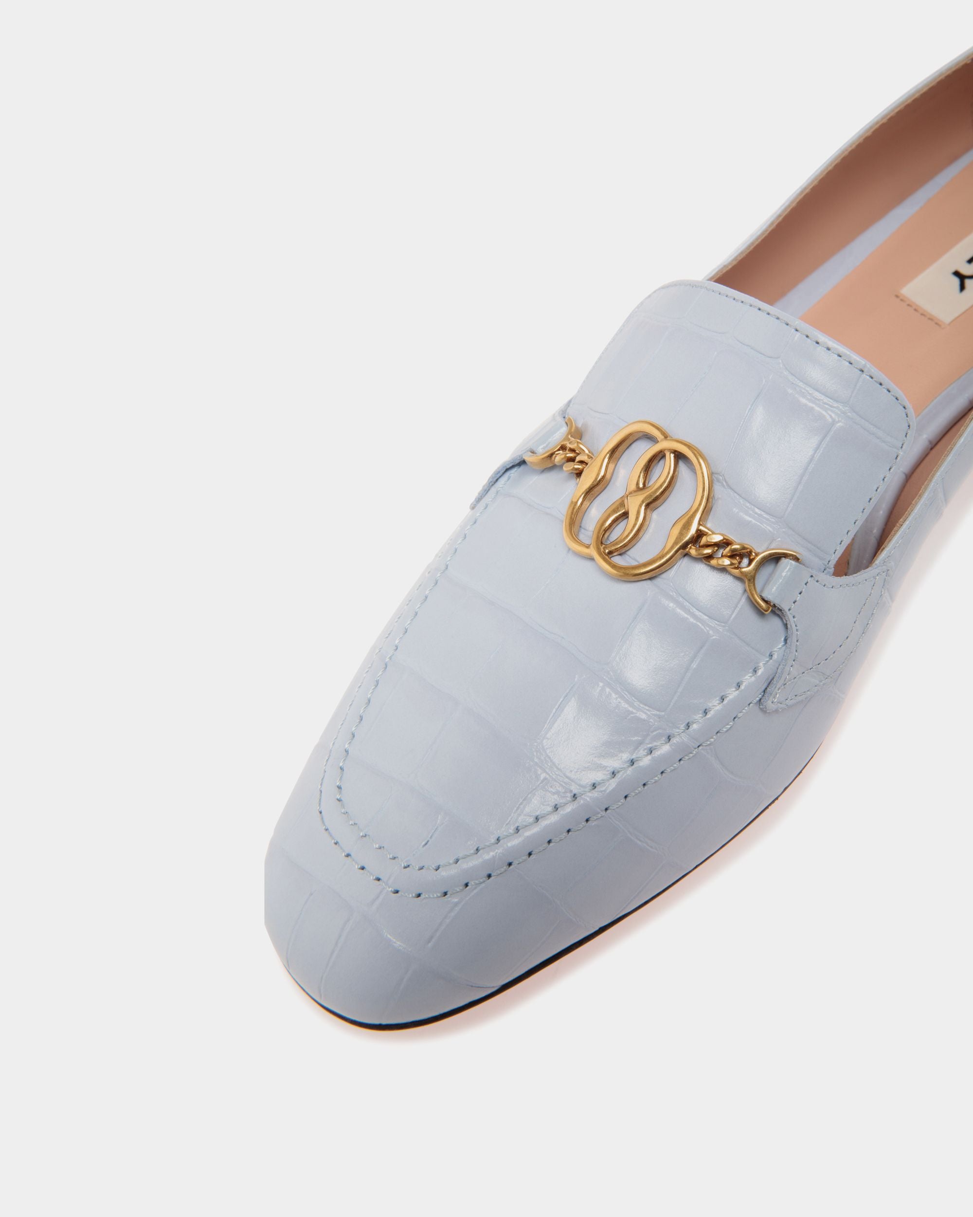 Daily Emblem Flats In Blue Leather - Donna - Bally - 05