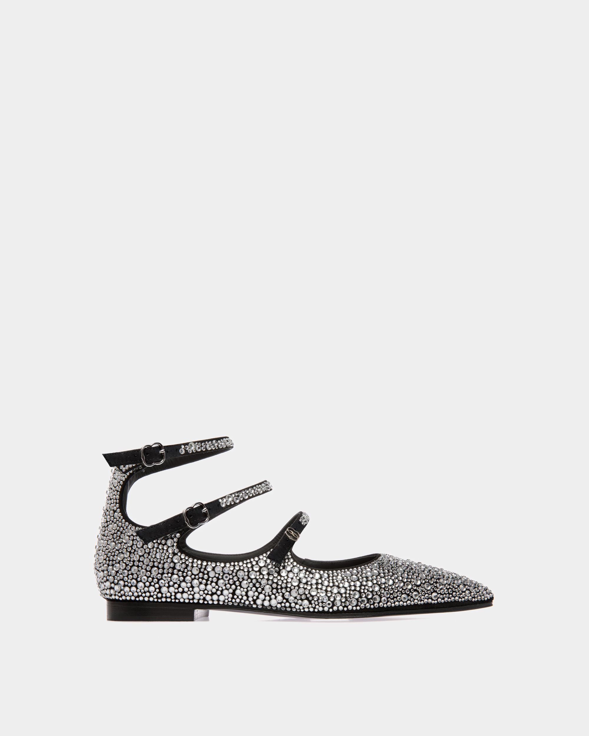 Décolleté Bassa Marilou In Pelle Nera E Cristalli - Donna - Bally - 01