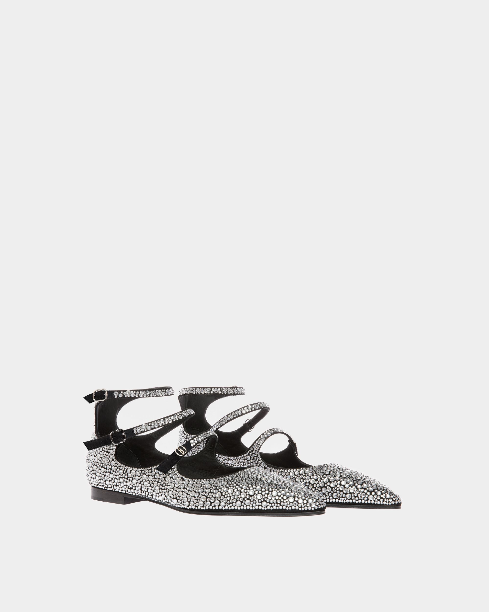 Décolleté Bassa Marilou In Pelle Nera E Cristalli - Donna - Bally - 03