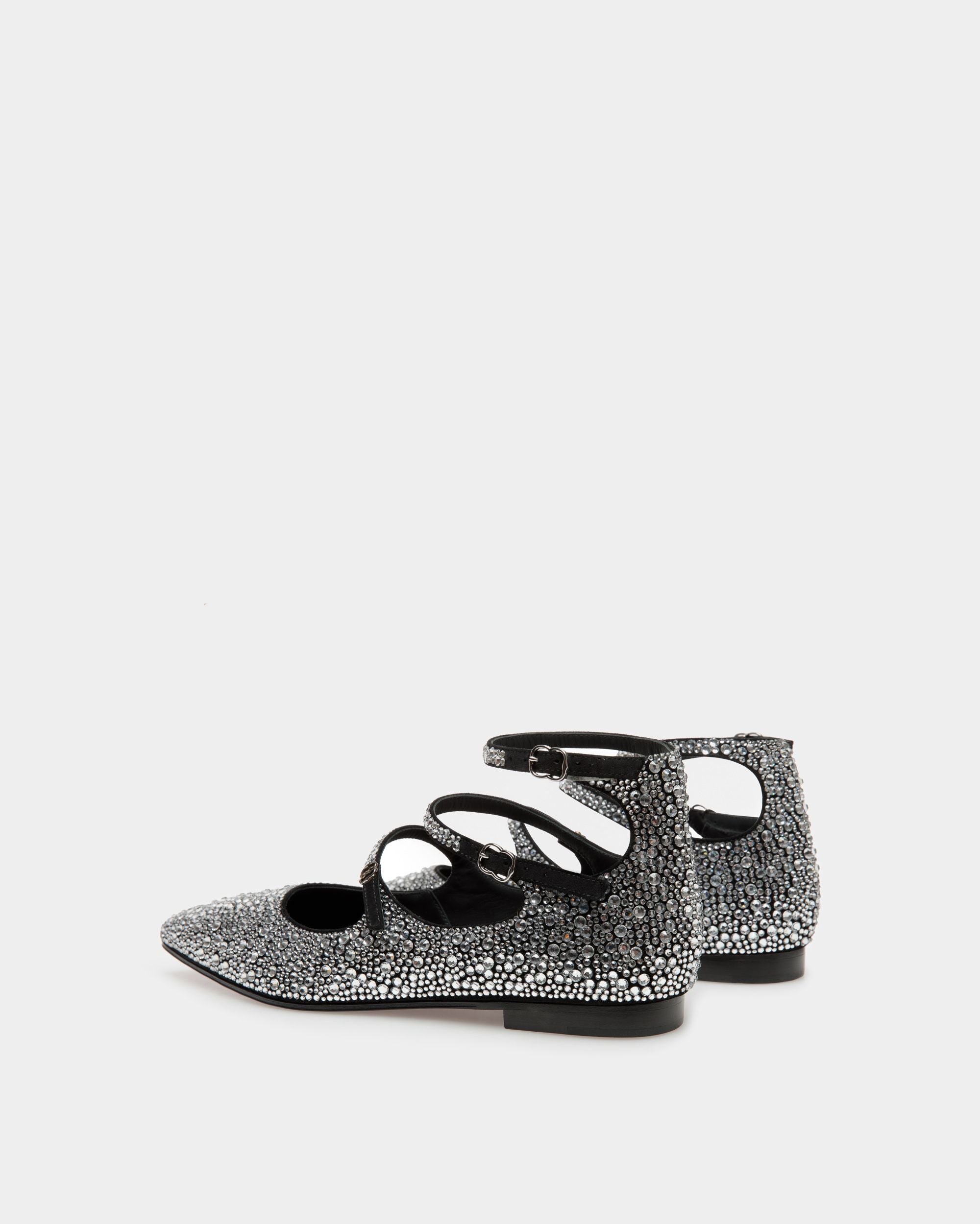 Décolleté Bassa Marilou In Pelle Nera E Cristalli - Donna - Bally - 04