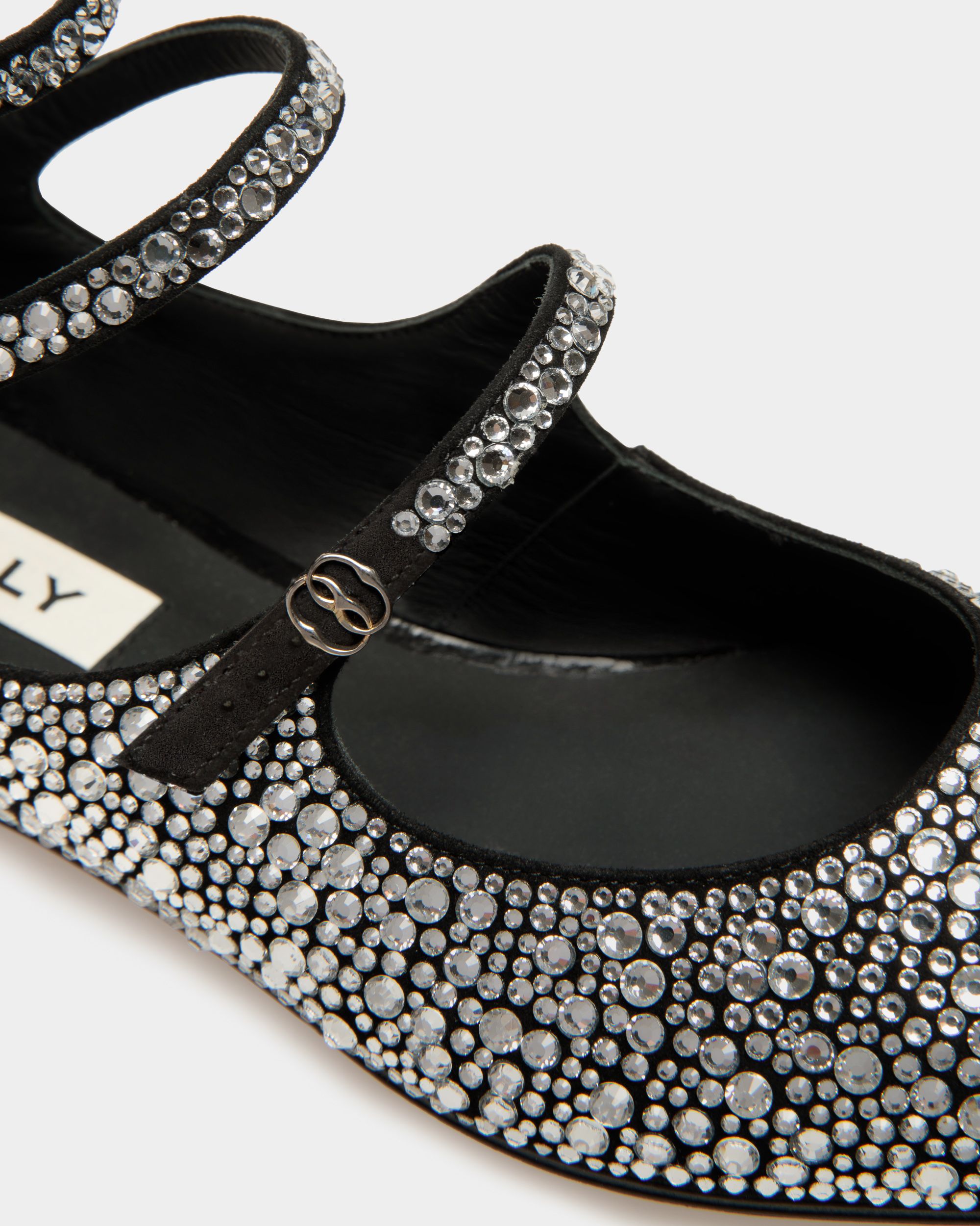 Décolleté Bassa Marilou In Pelle Nera E Cristalli - Donna - Bally - 05