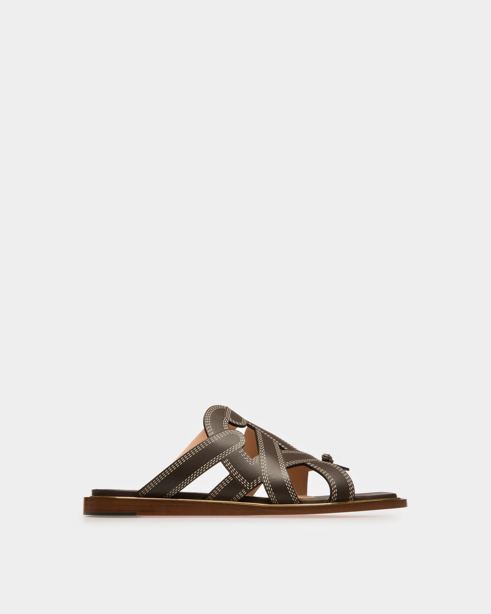 Glada Sandali Piatti In Pelle Marrone - Donna - Bally - 01