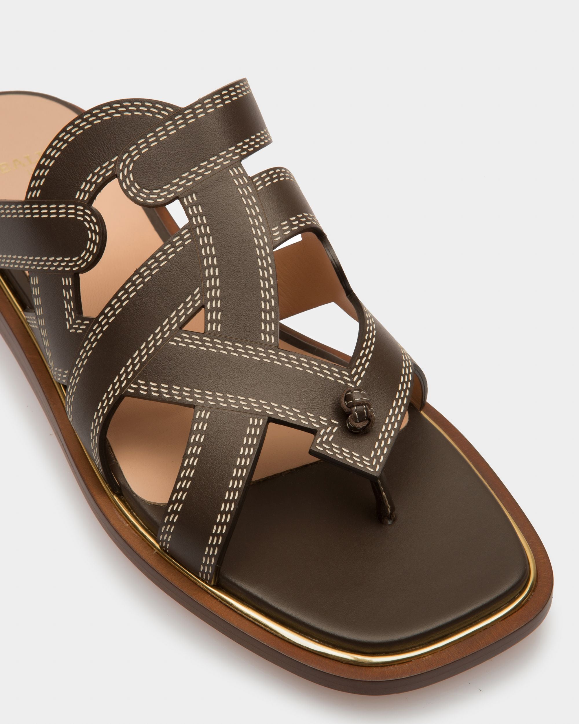 Glada Sandali Piatti In Pelle Marrone - Donna - Bally - 05