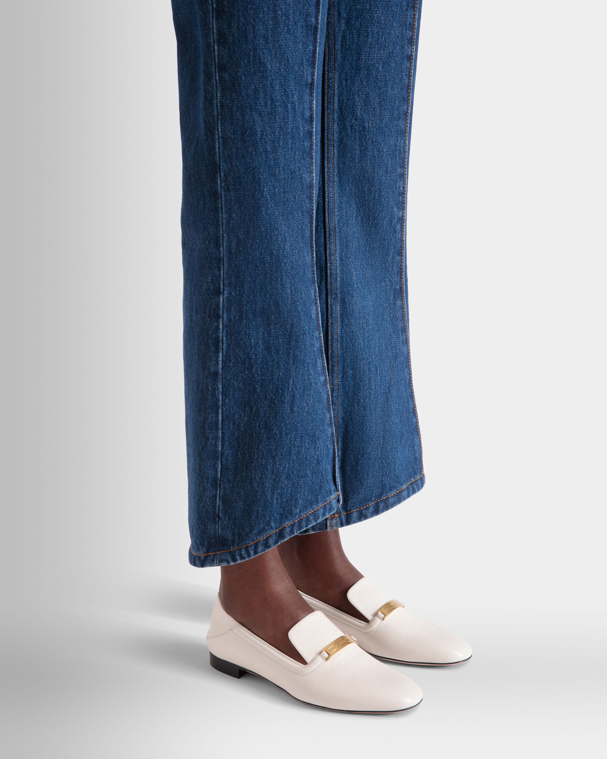 Slipper Deco In Pelle Bianca - Donna - Bally - 02