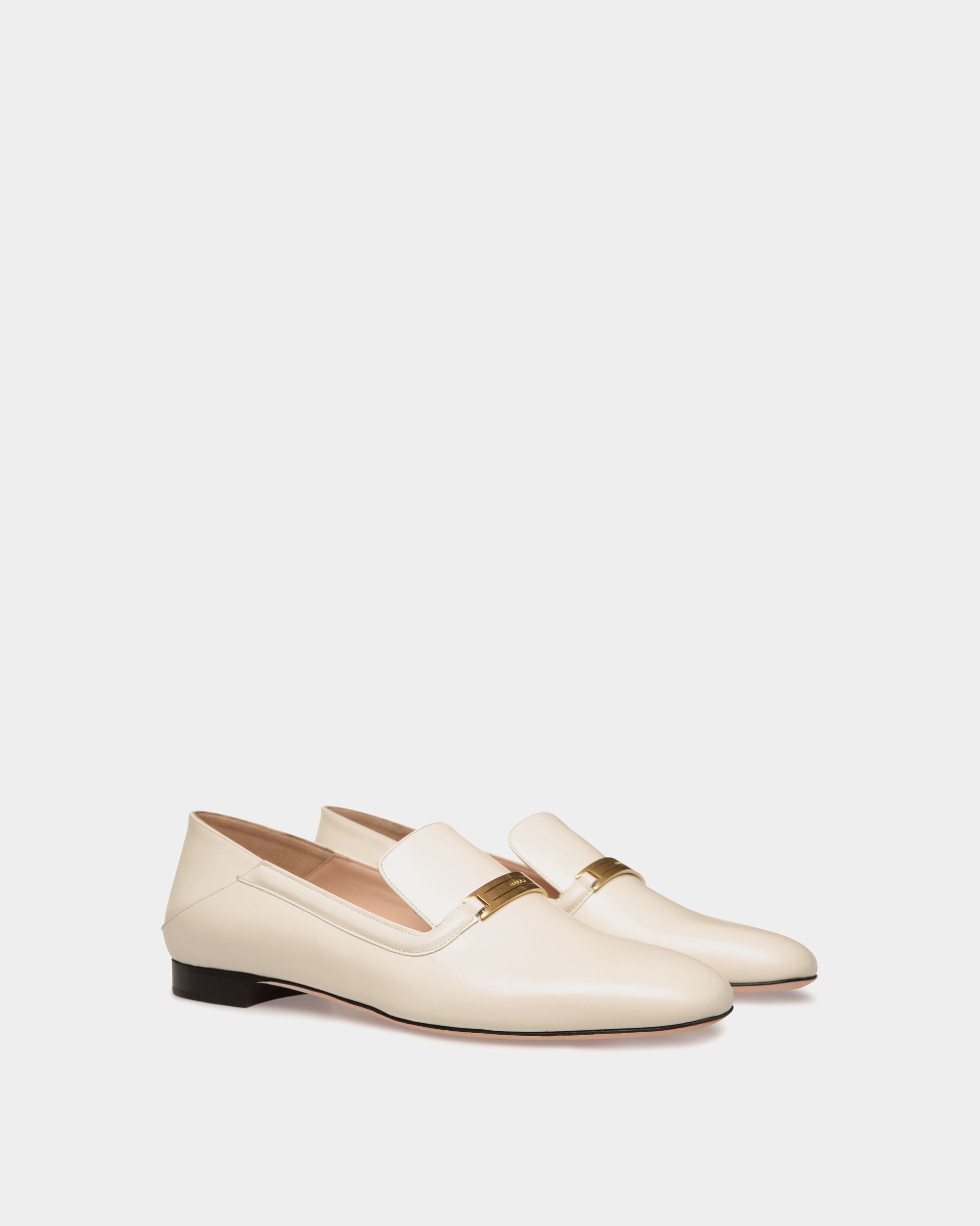 Scarpa Bassa Deco In Pelle Bianca - Donna - Bally - 03