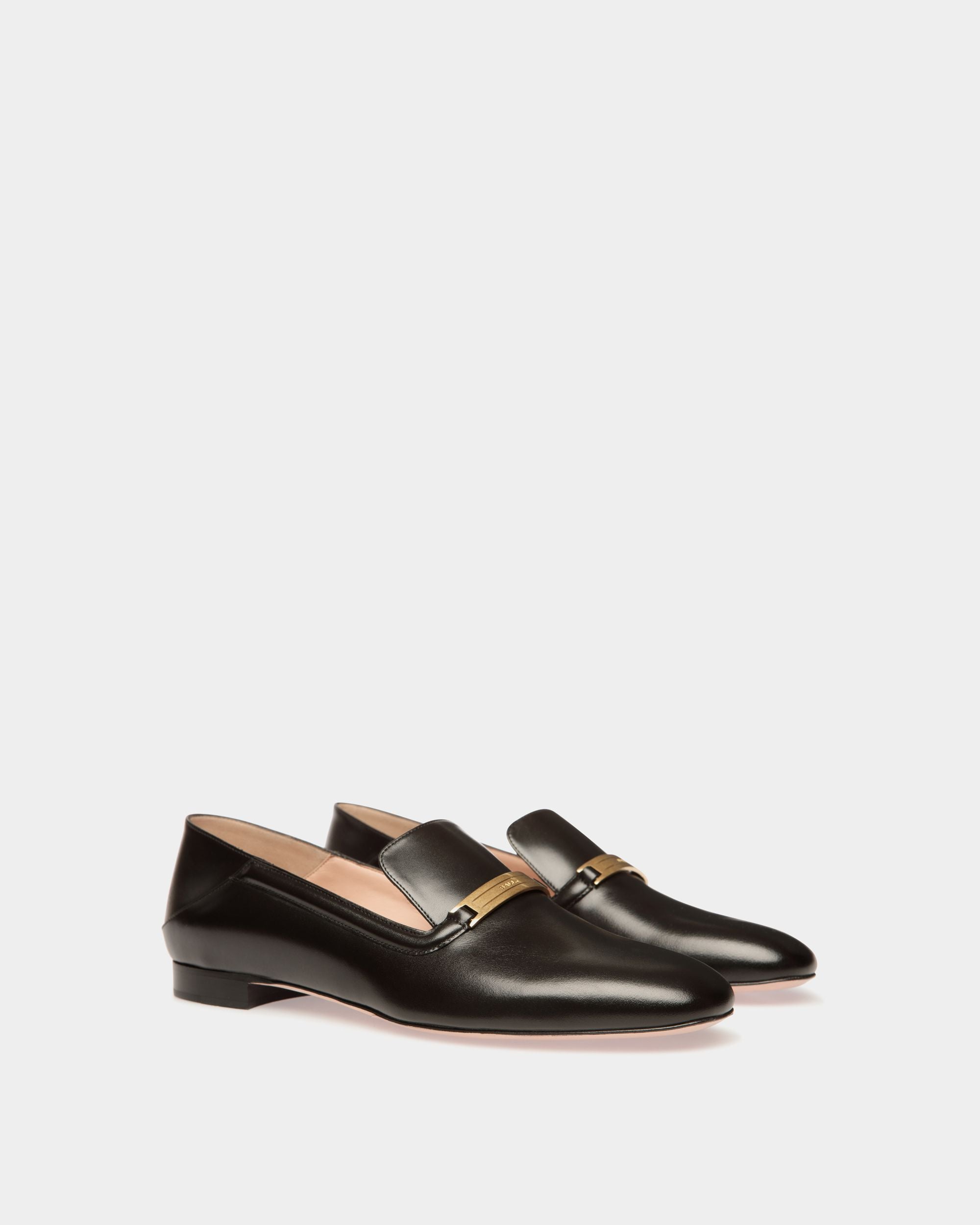 Slipper Deco In Pelle Nera - Donna - Bally - 02