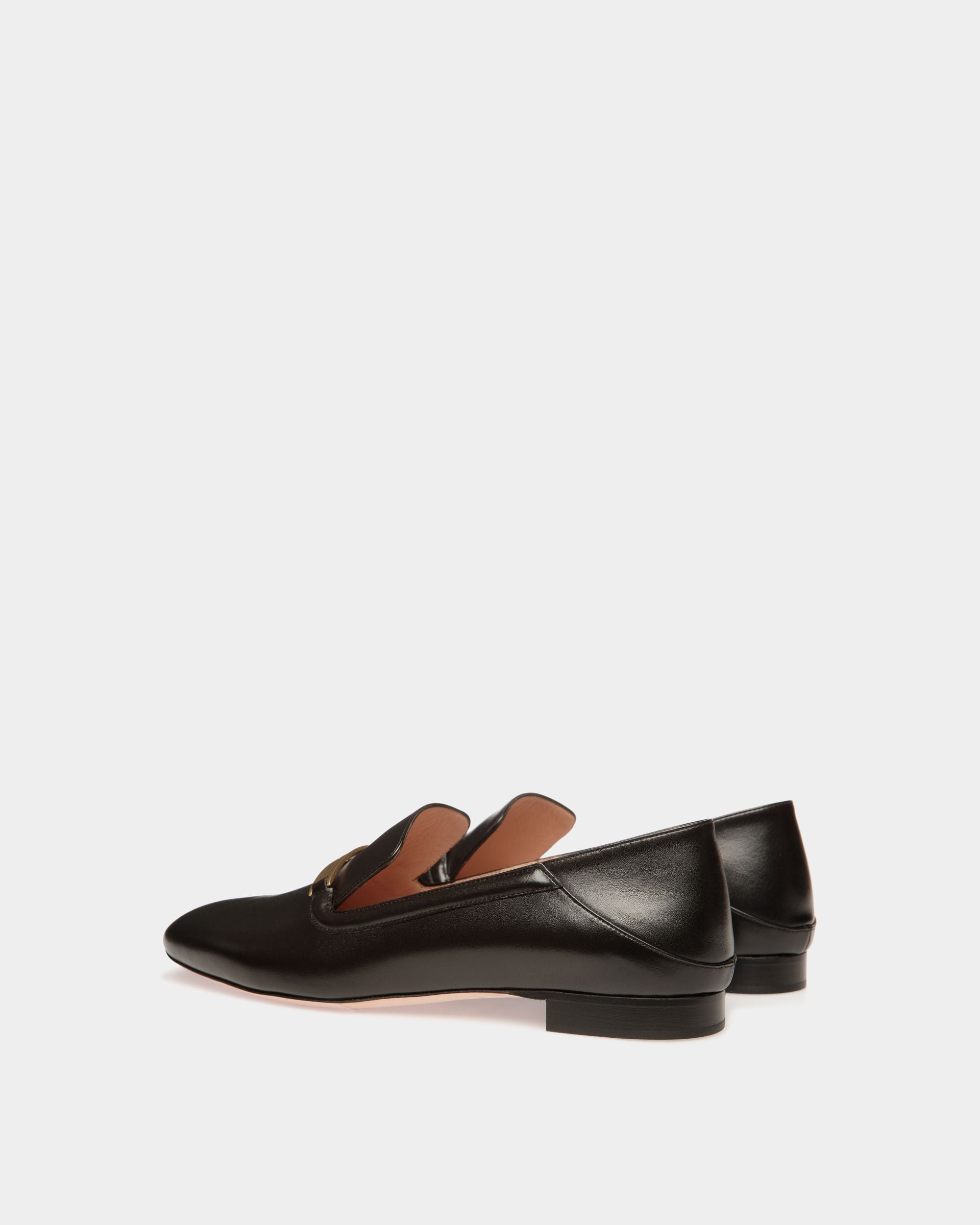 Slipper Deco In Pelle Nera - Donna - Bally - 03