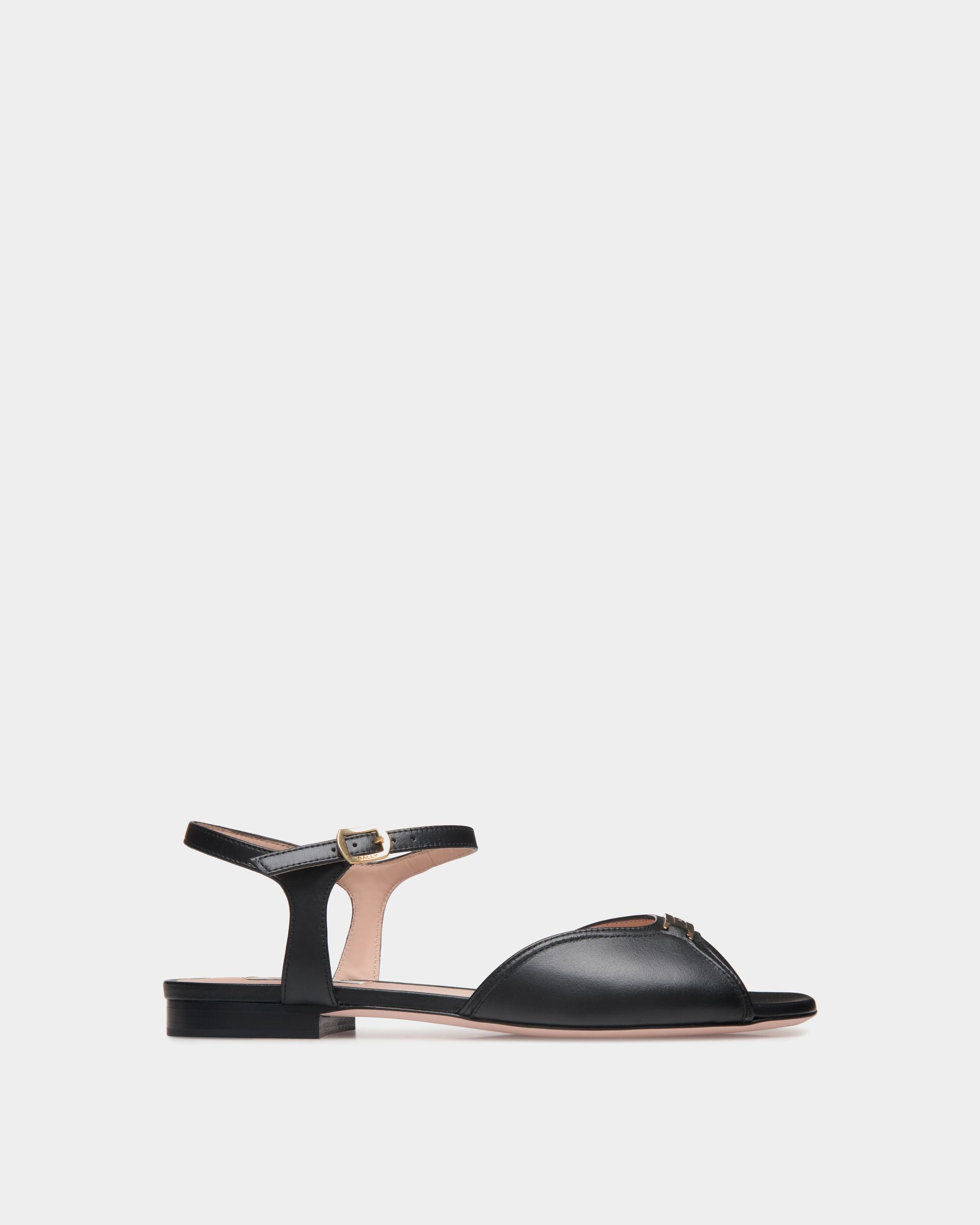 Sandalo Basso Deco In Pelle Nera - Donna - Bally - 01