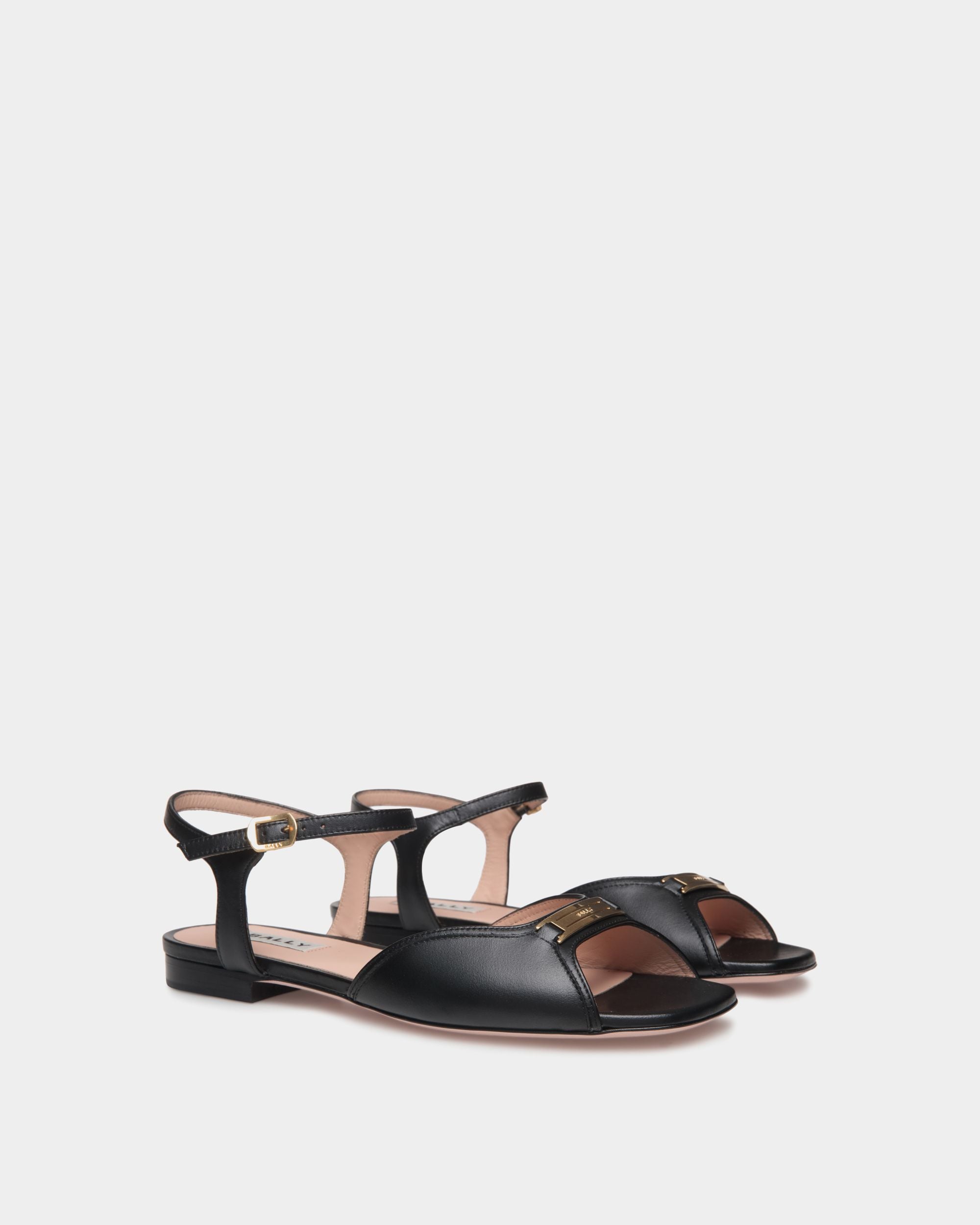 Sandalo Basso Deco In Pelle Nera - Donna - Bally - 03