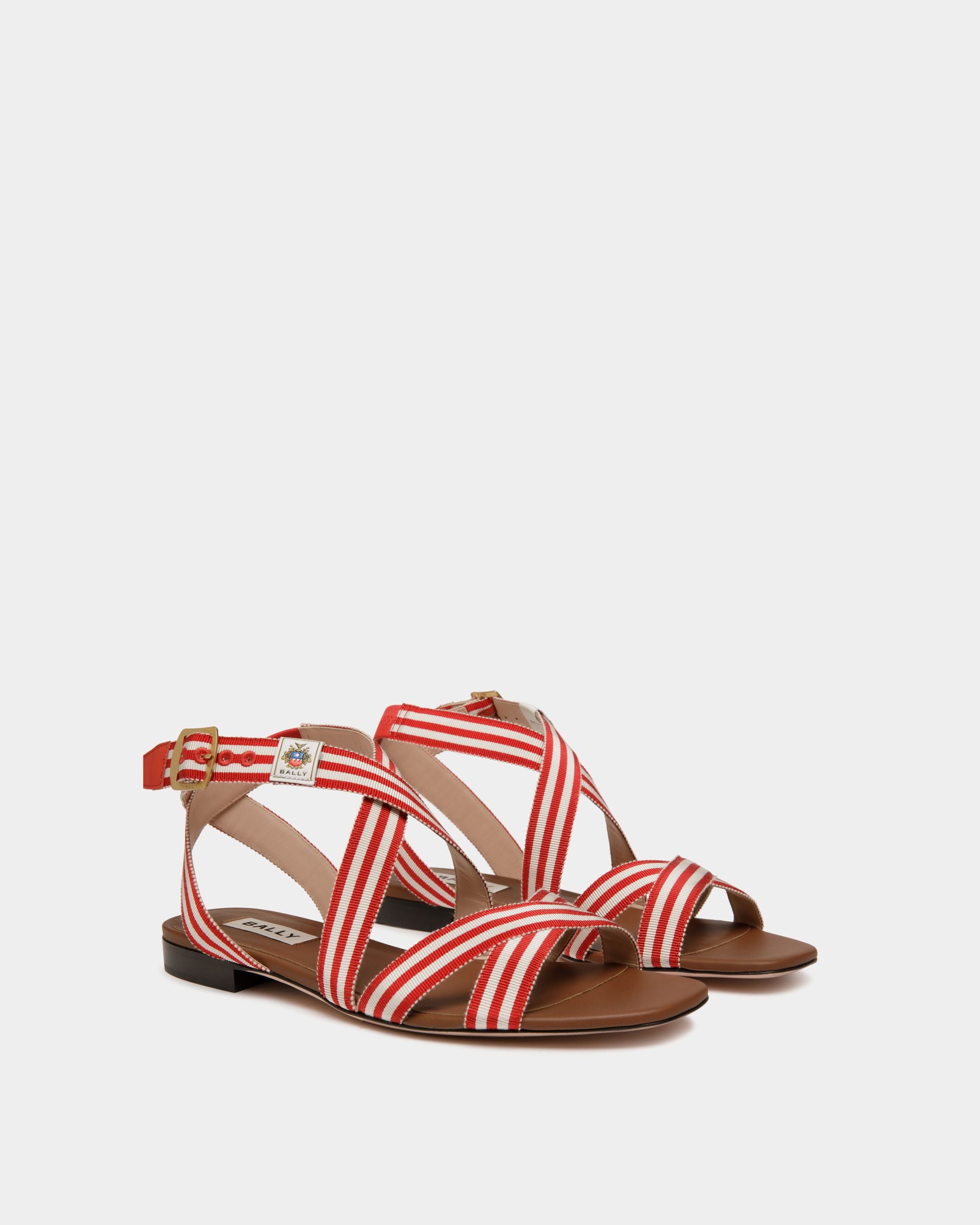 Sandalo Basso Sylt In Tessuto Rosso - Donna - Bally - 03