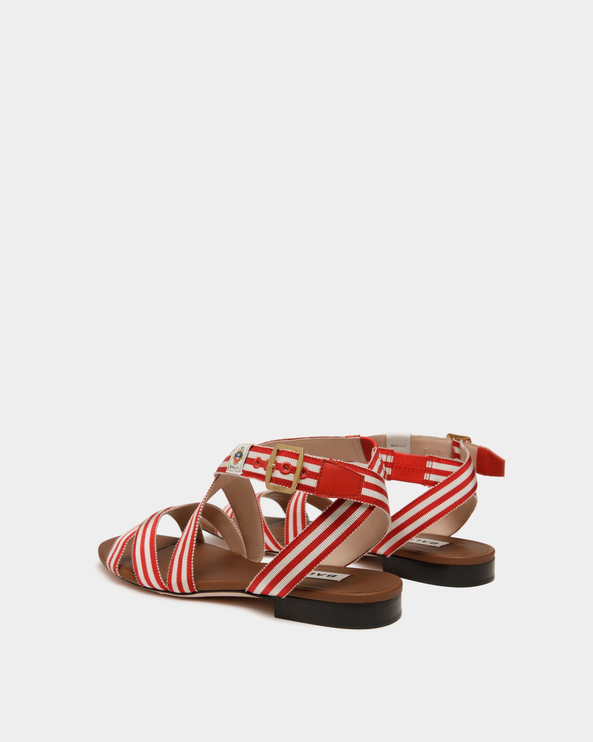 Sandalo Basso Sylt In Tessuto Rosso - Donna - Bally - 04