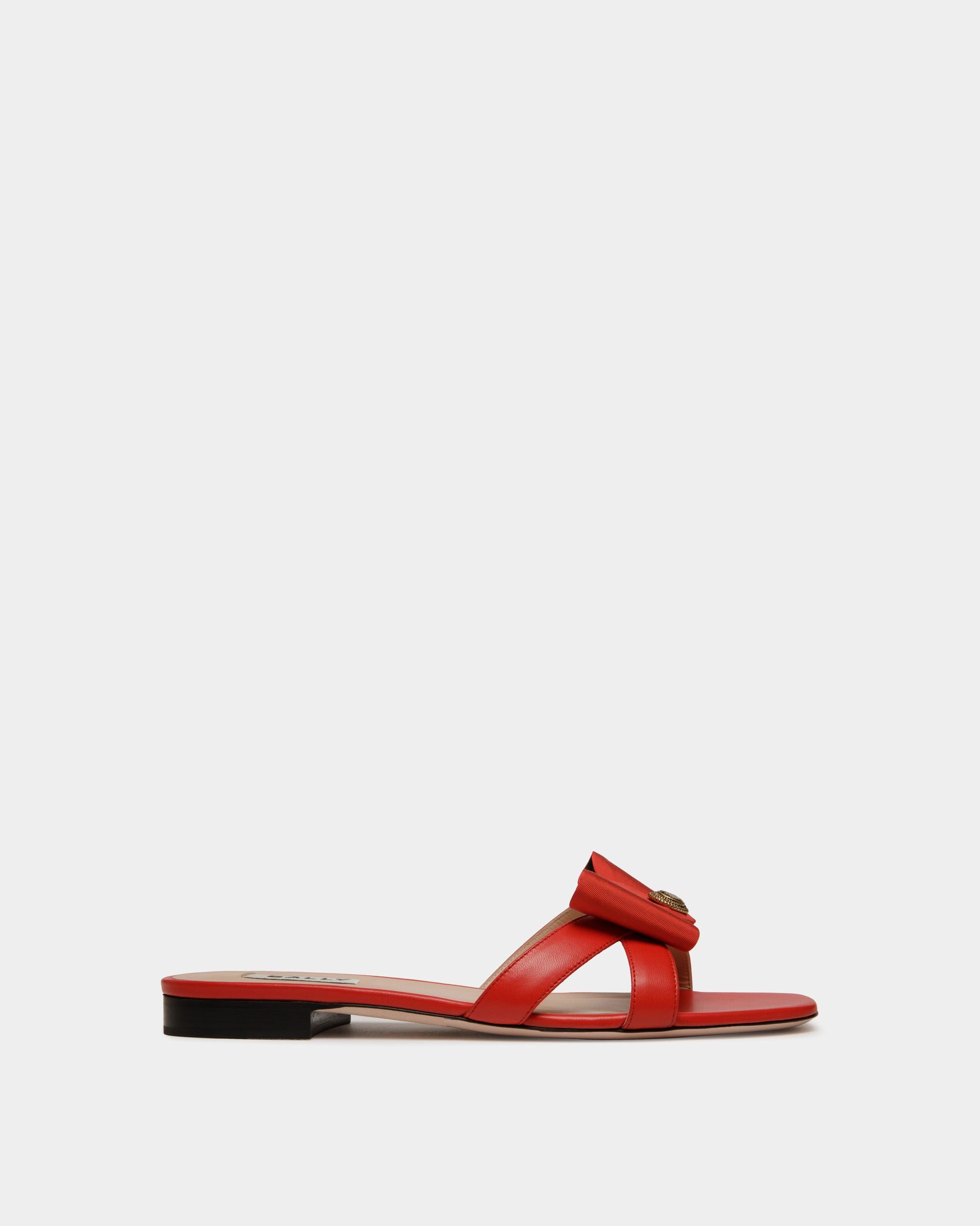 Sandalo Basso B-Bow In Pelle Rossa - Donna - Bally - 01