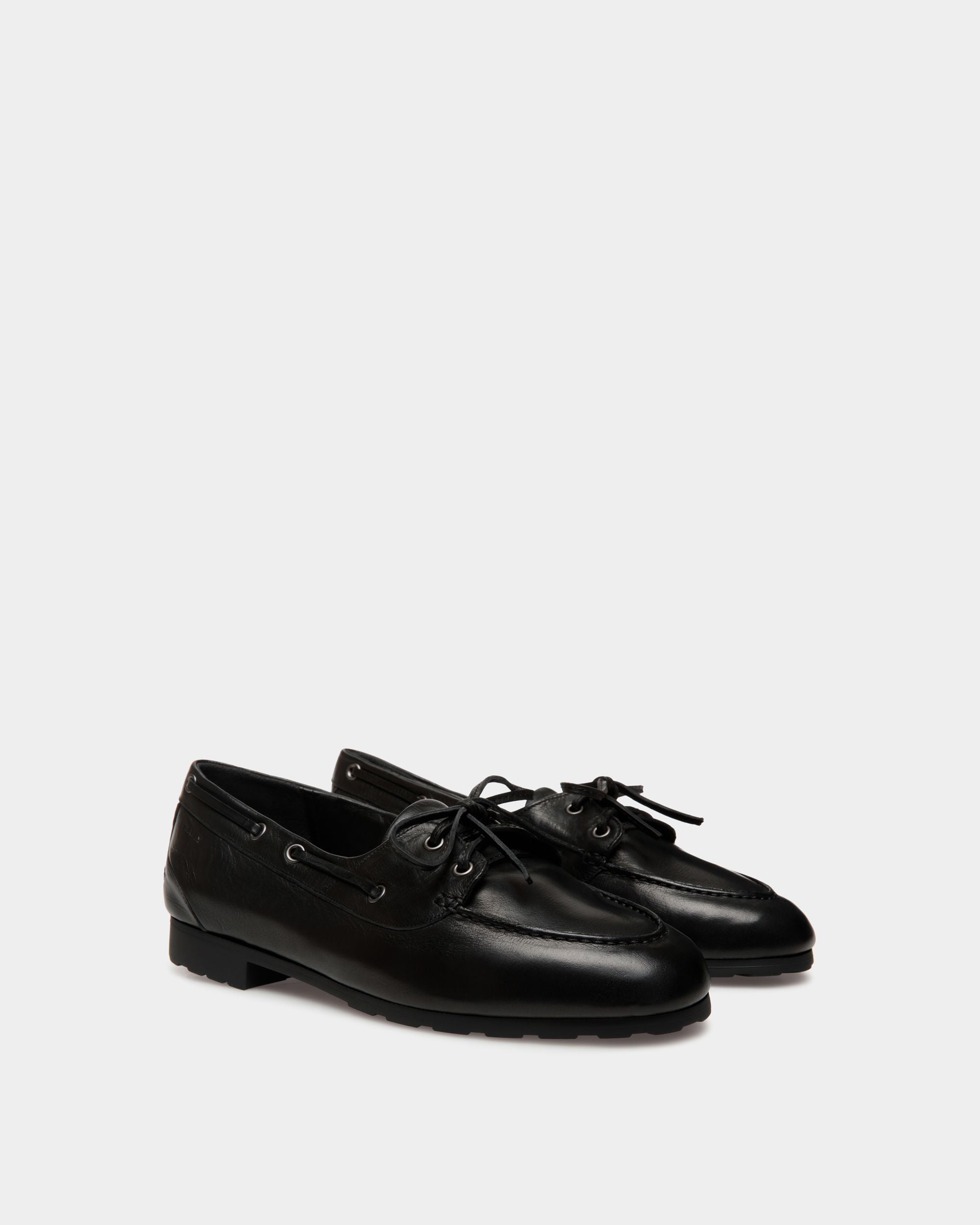 Mocassino Plume In Pelle Nera - Donna - Bally - 03