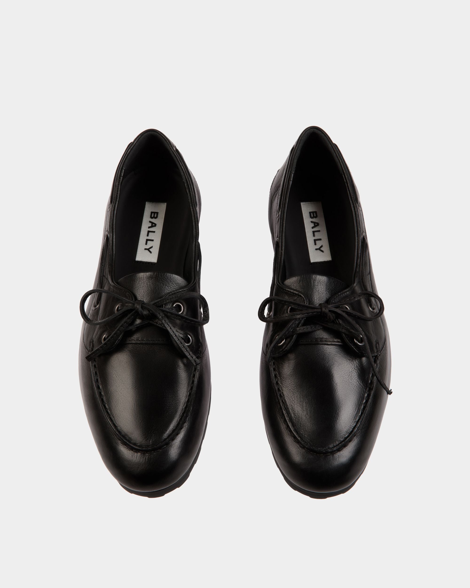 Mocassino Plume In Pelle Nera - Donna - Bally - 05