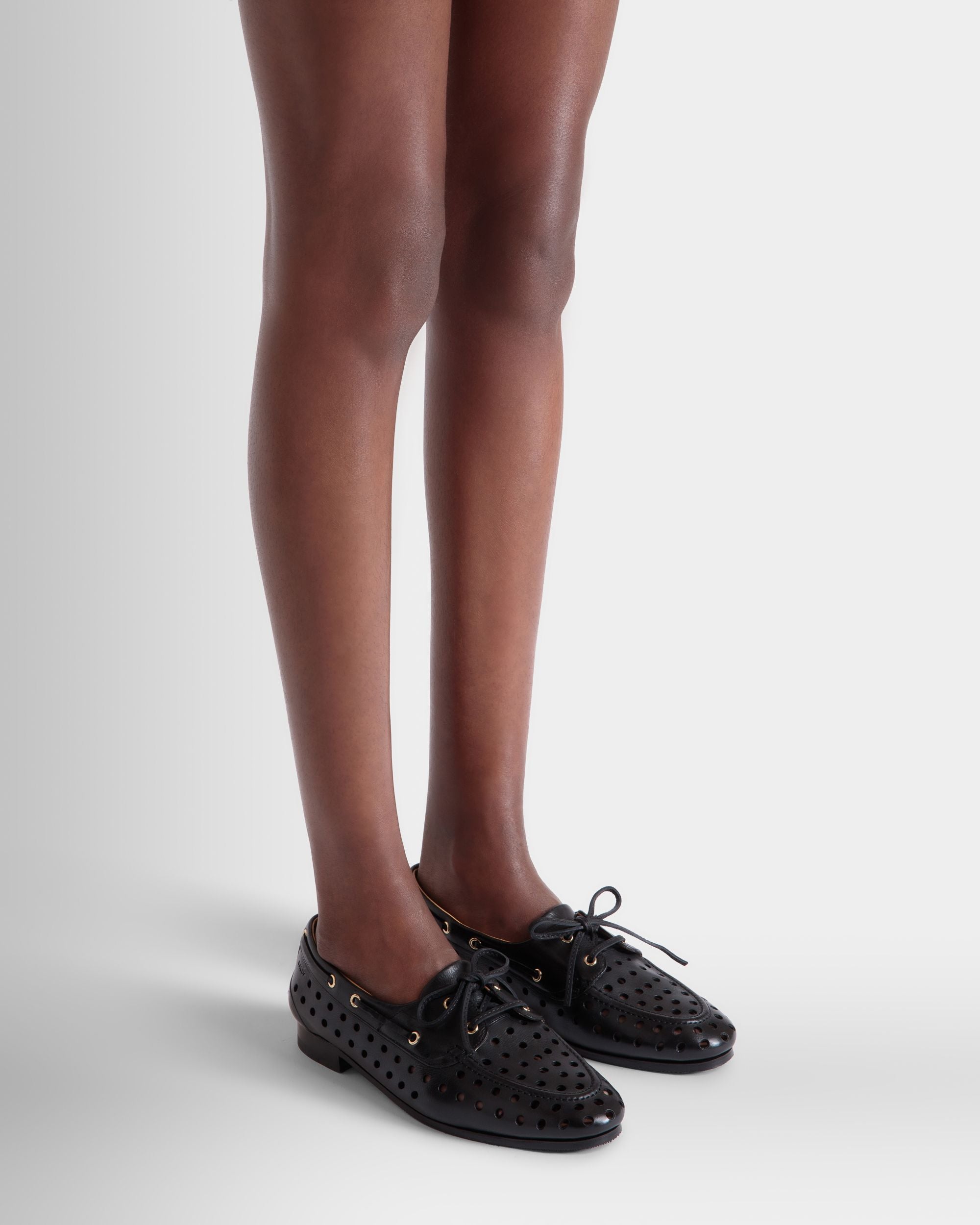 Mocassino Plume In Pelle Nera - Donna - Bally - 02