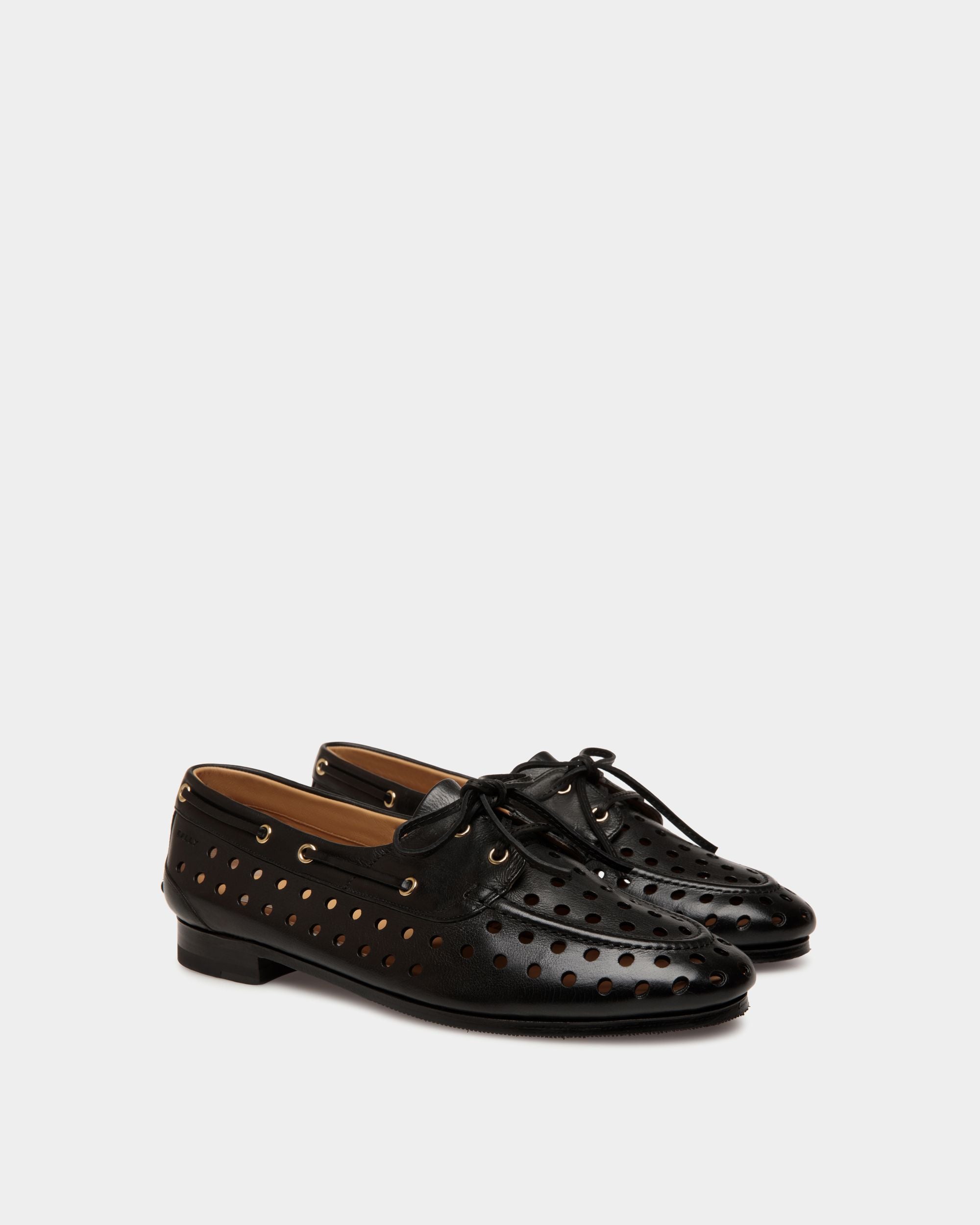 Mocassino Plume In Pelle Nera - Donna - Bally - 03