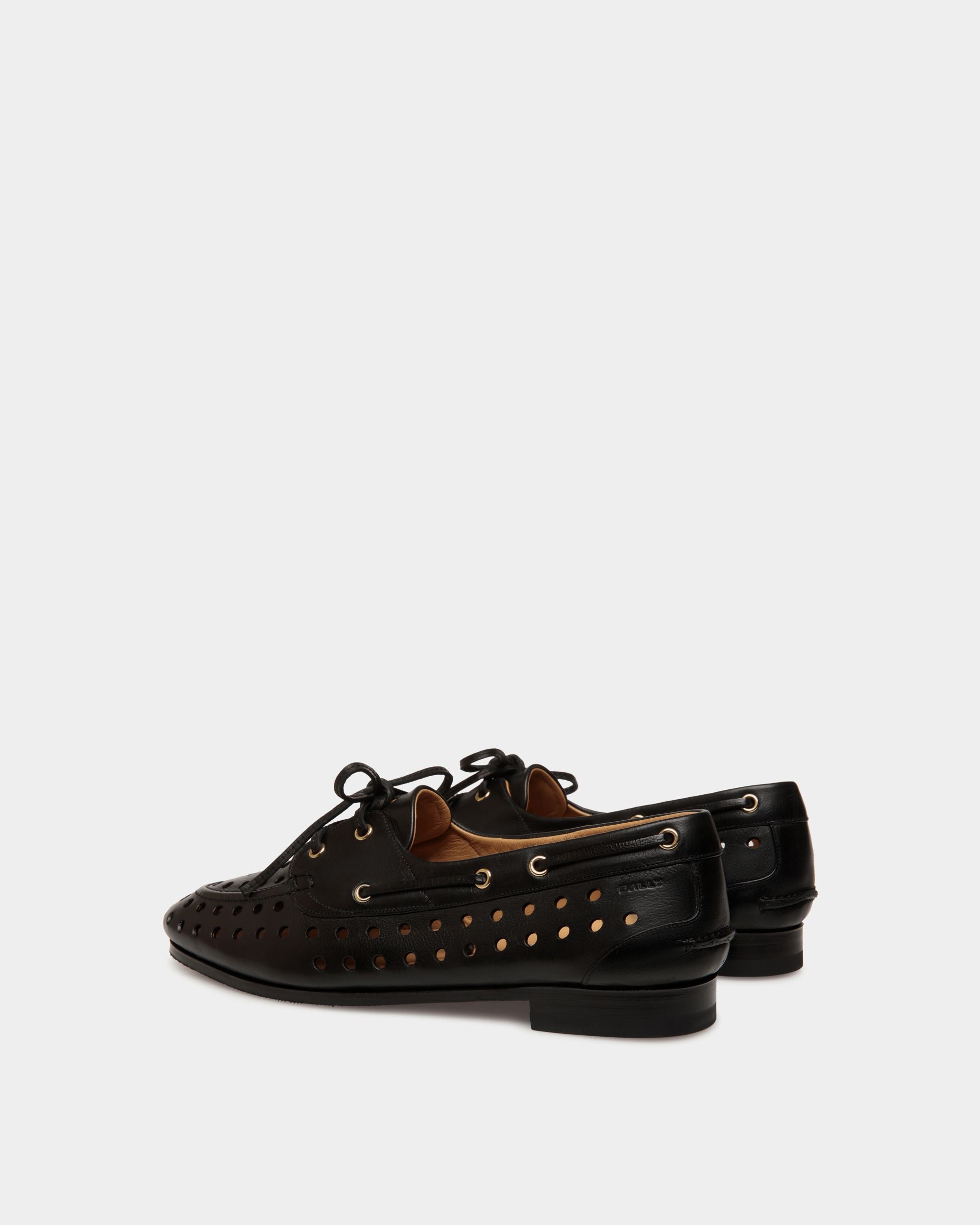 Mocassino Plume In Pelle Nera - Donna - Bally - 04