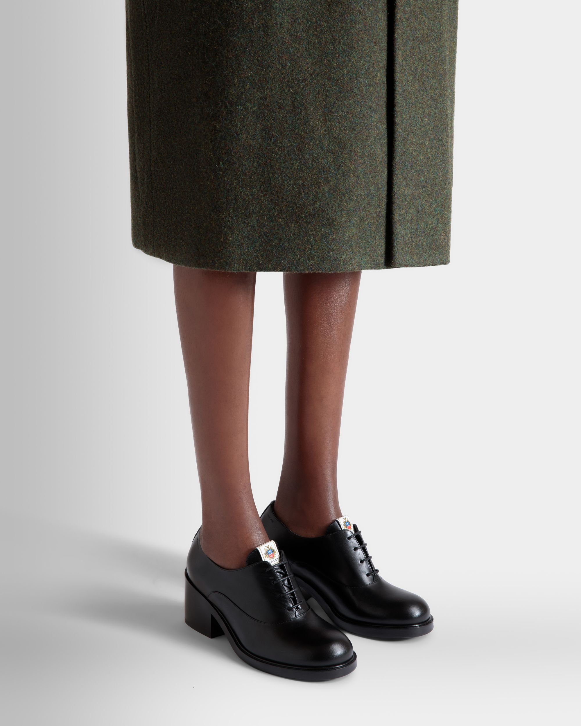Scarpa Oxford Peggy In Pelle Nera - Donna - Bally - 06