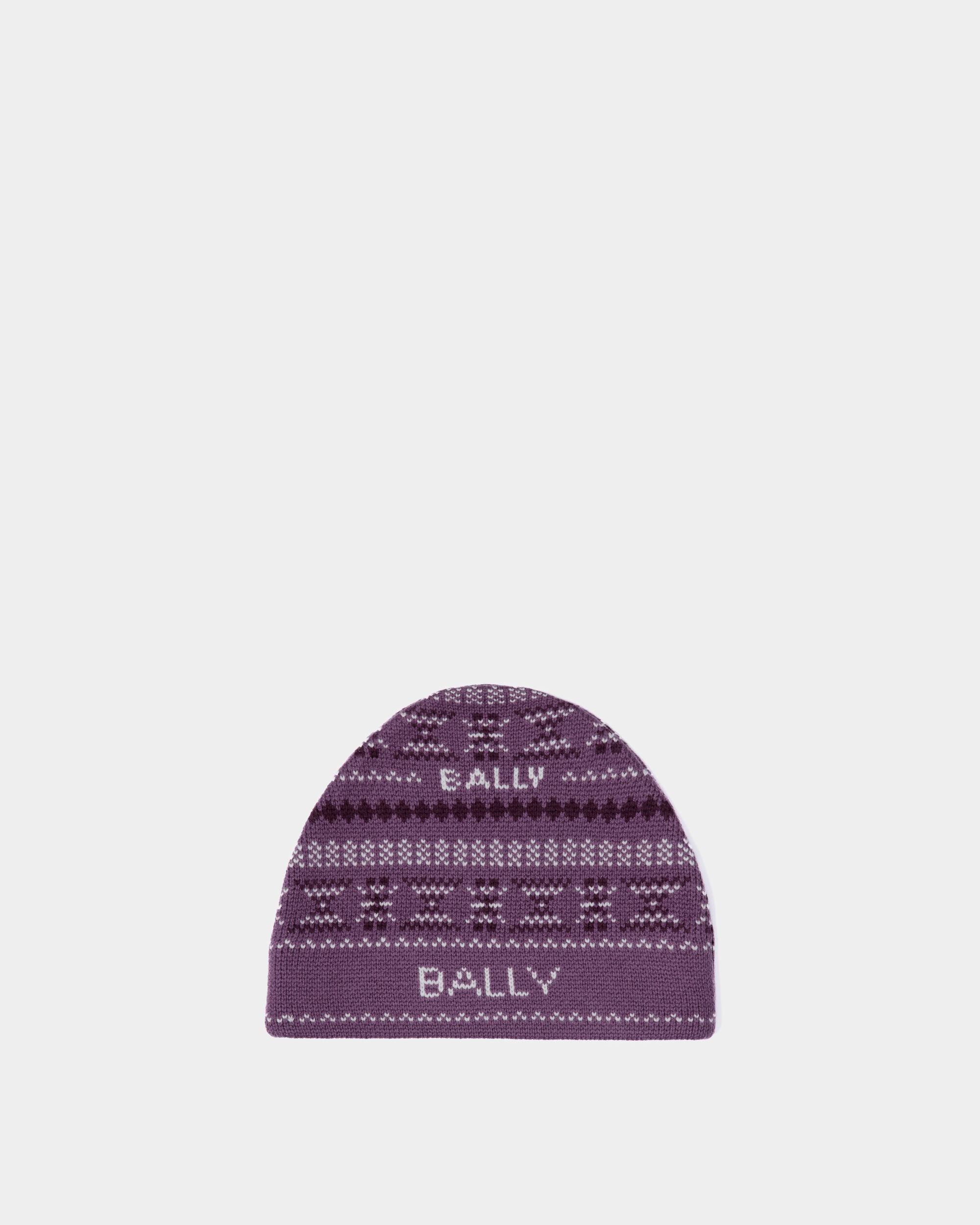 Cappello A Cuffia In Lana Viola - Donna - Bally - 01