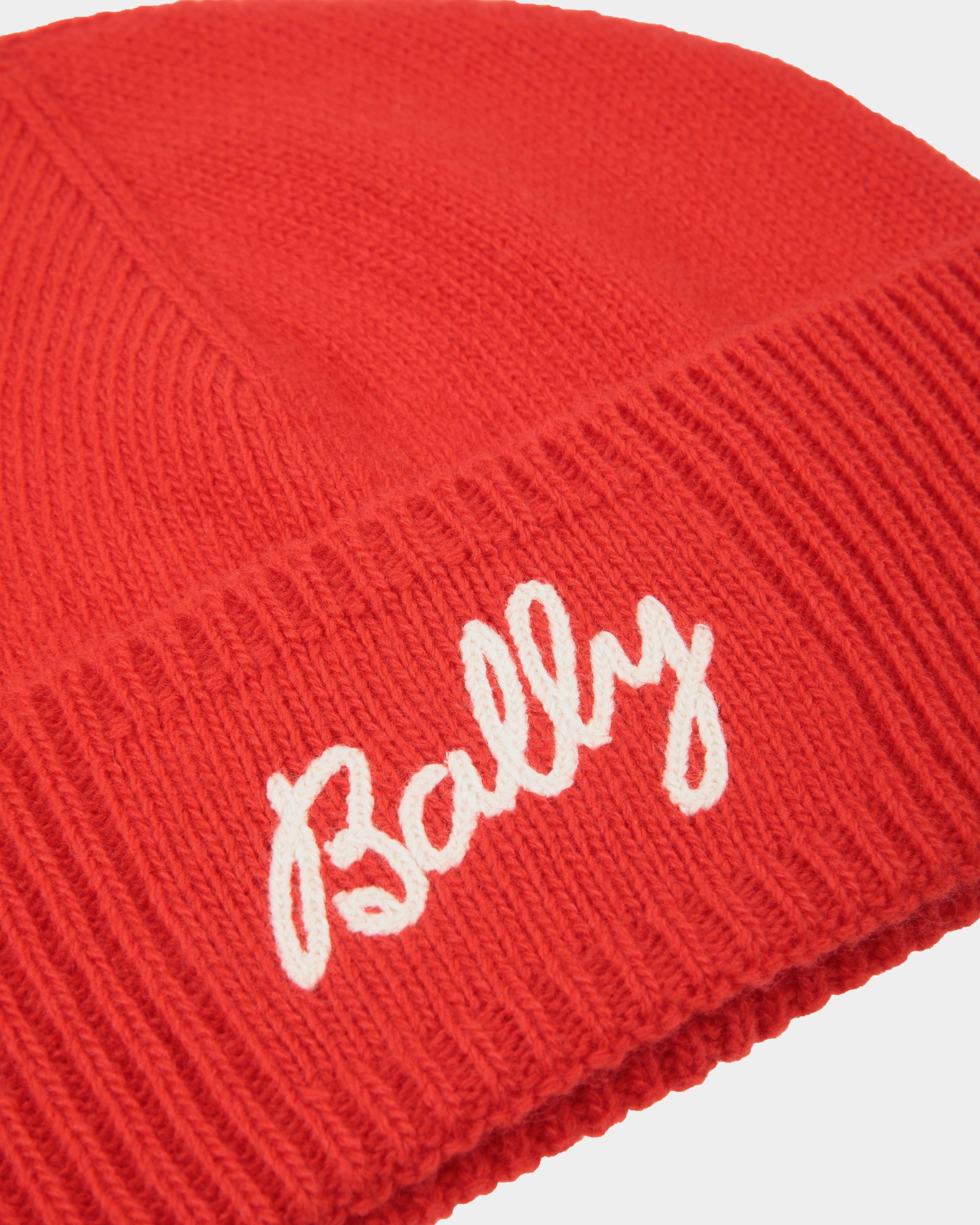 Cappello A Cuffia In Lana Candy Red Con Logo - Donna - Bally - 03