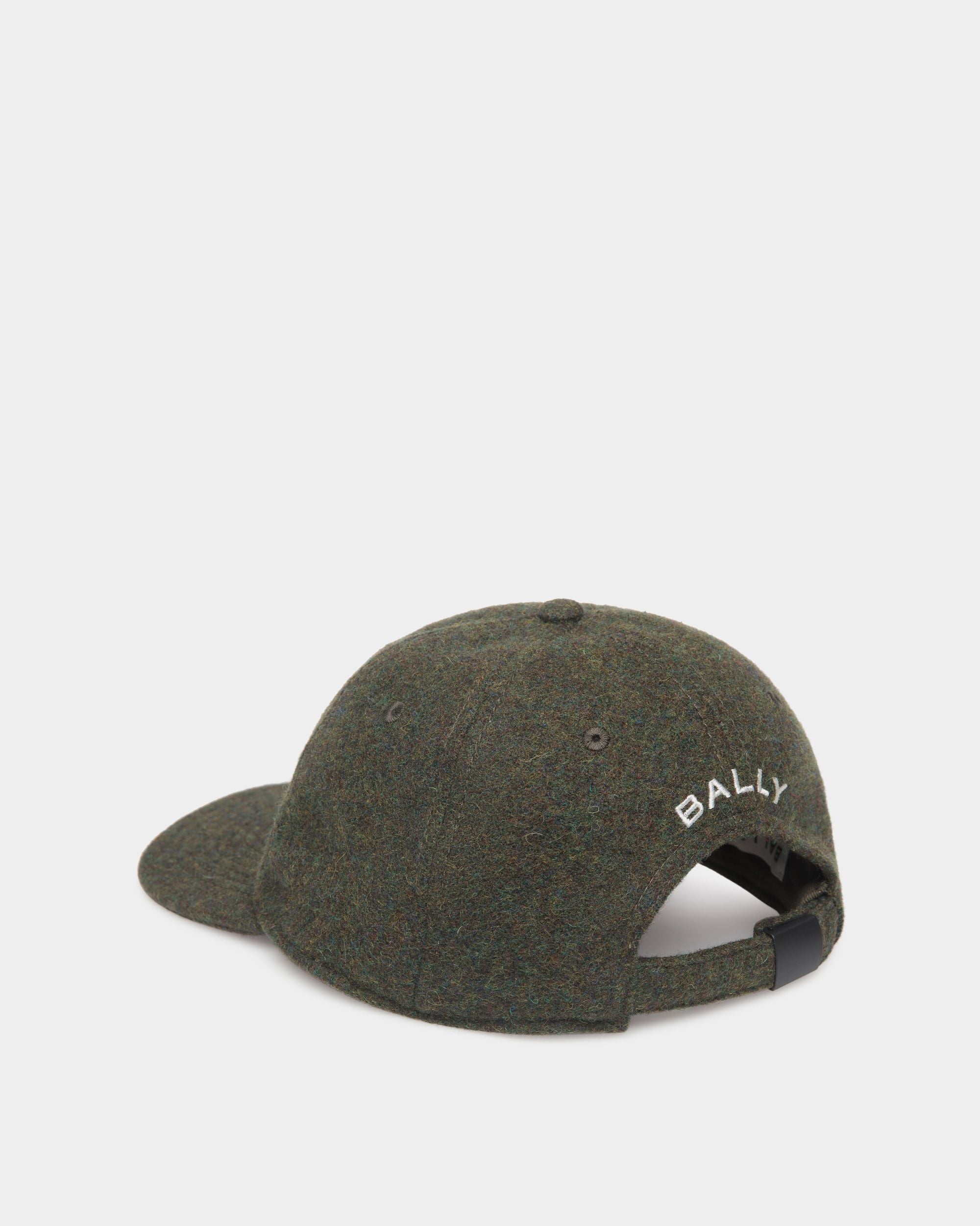 Cappellino Winter Capsule In Lana Verde Scuro Con Ricamo Alpine Flowers - Donna - Bally - 03