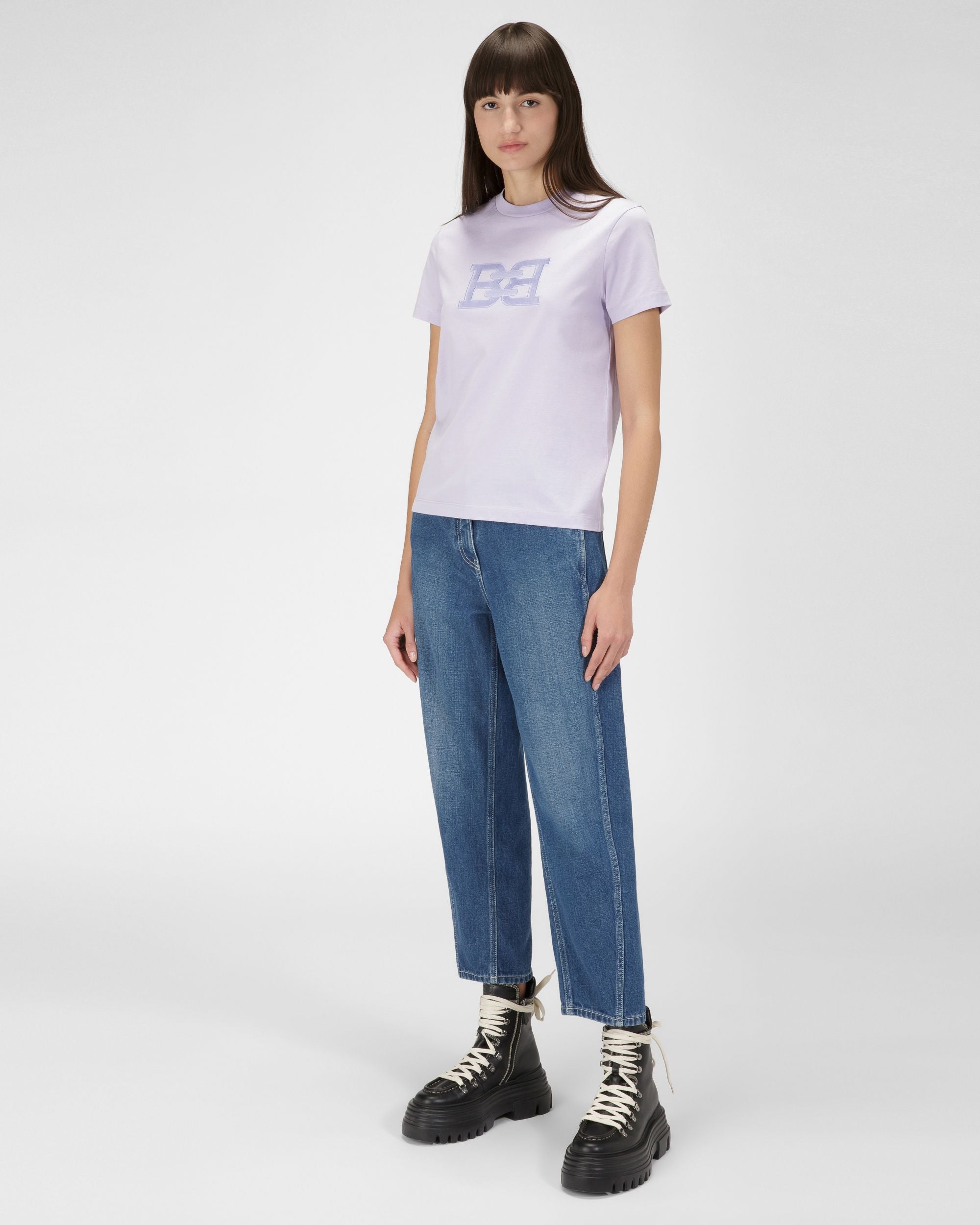 T-Shirt B-Chain In Cotone Biologico Lilla - Donna - Bally - 05