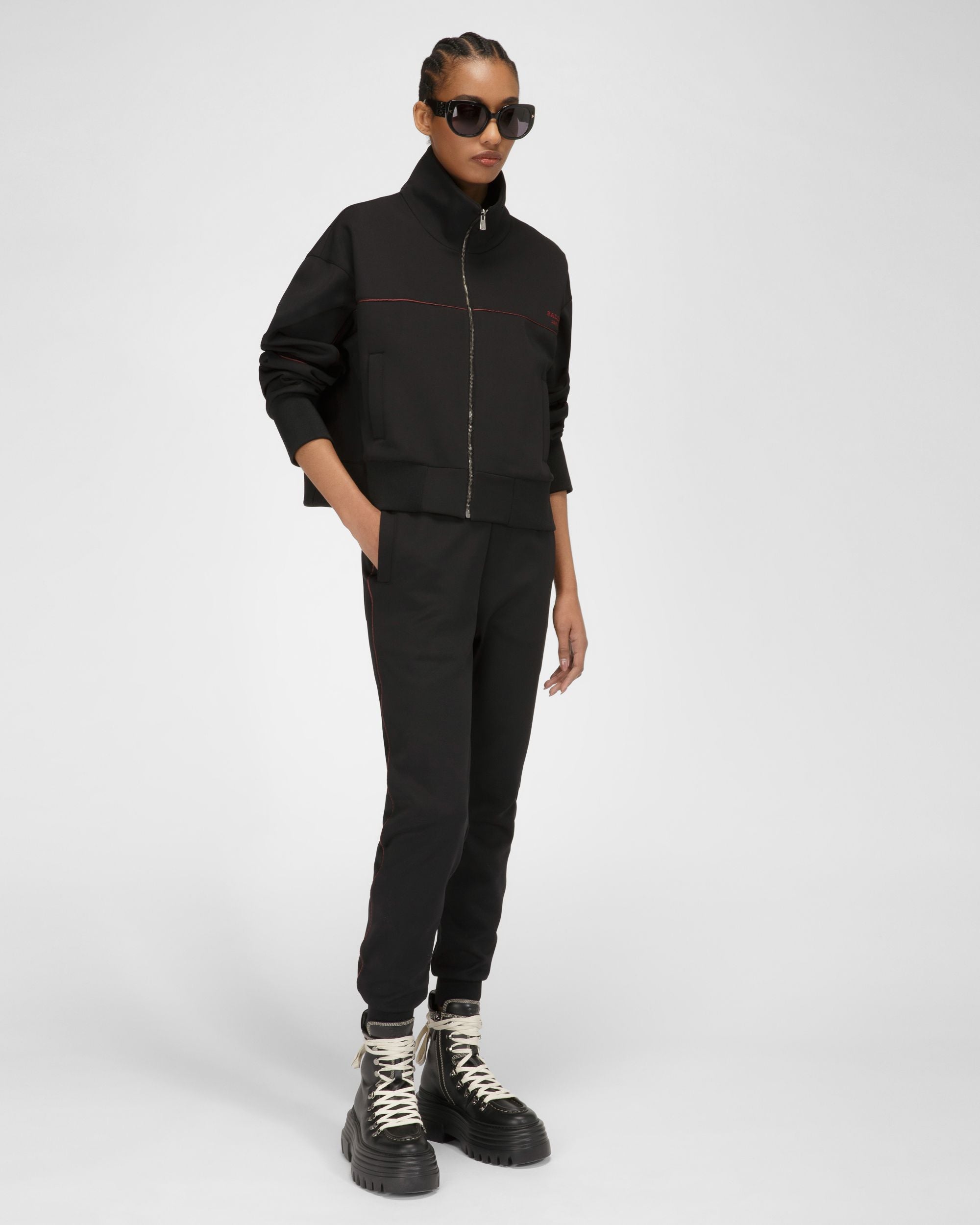 Pantaloni In Felpa Con Profili A Contrasto - Donna - Bally - 05