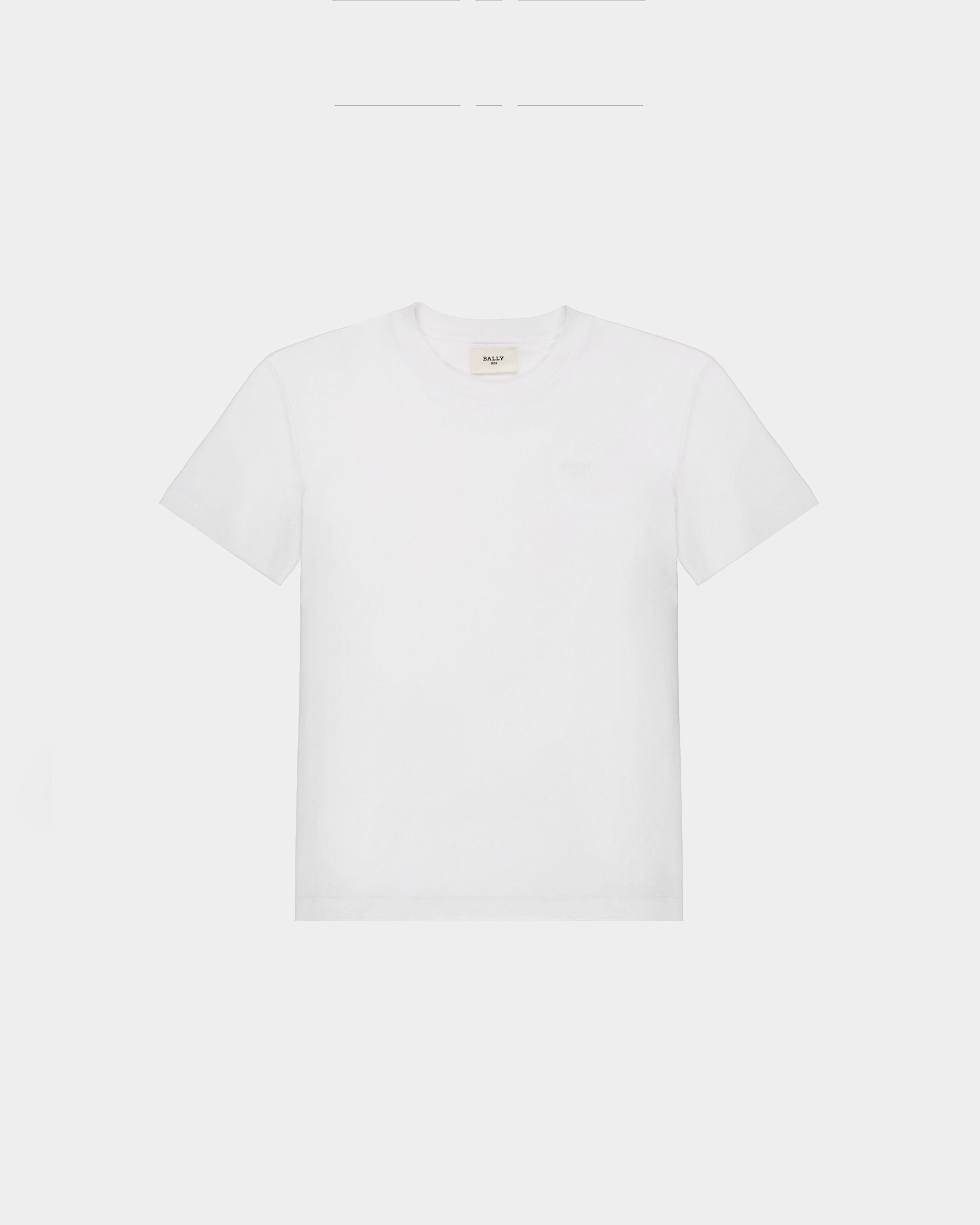 T-Shirt Con Logo Ricamato In Cotone Organico Bianca - Donna - Bally - 01
