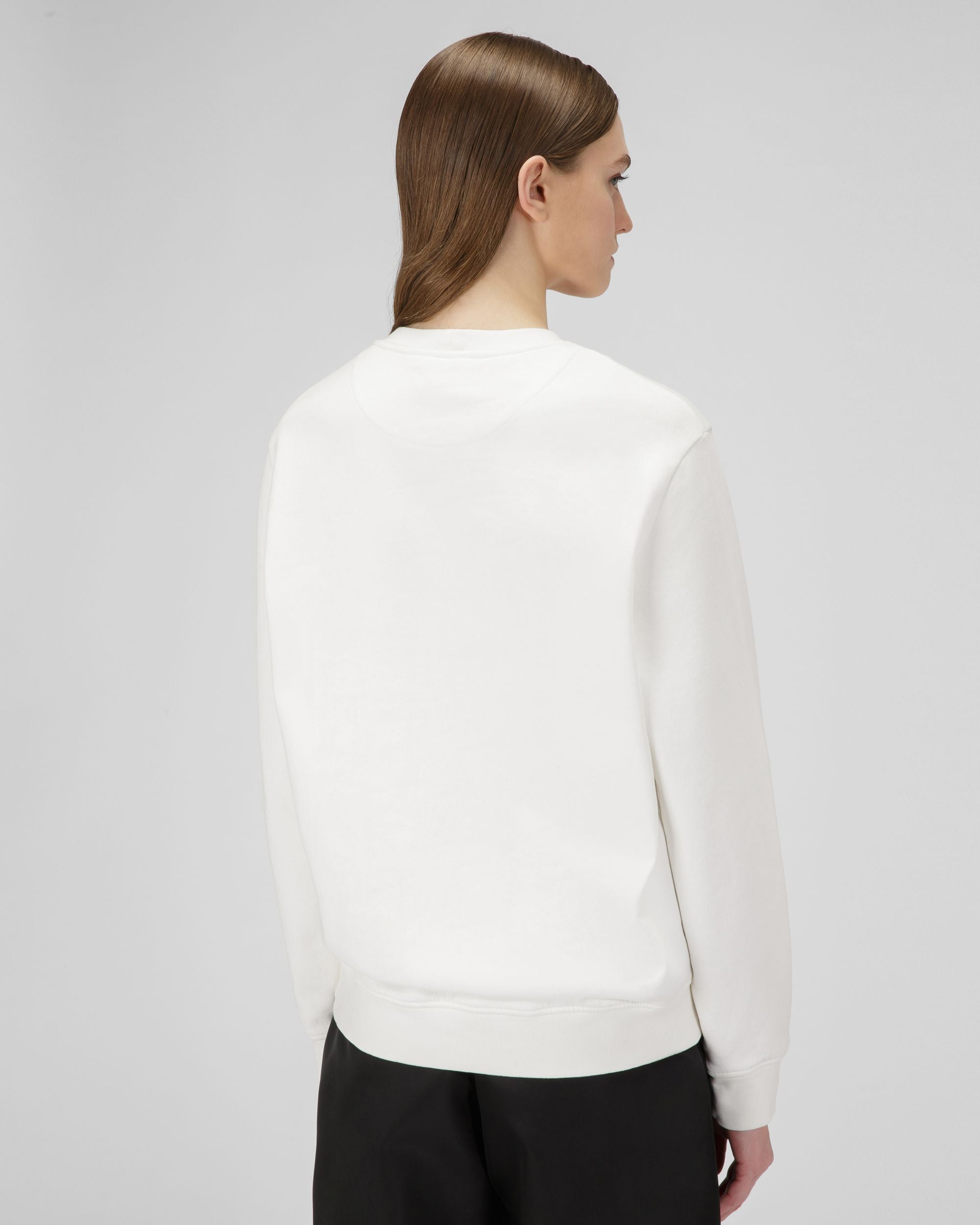 Felpa Con Logo Su Banda In Misto Cotone Biologico Avorio - Donna - Bally - 03
