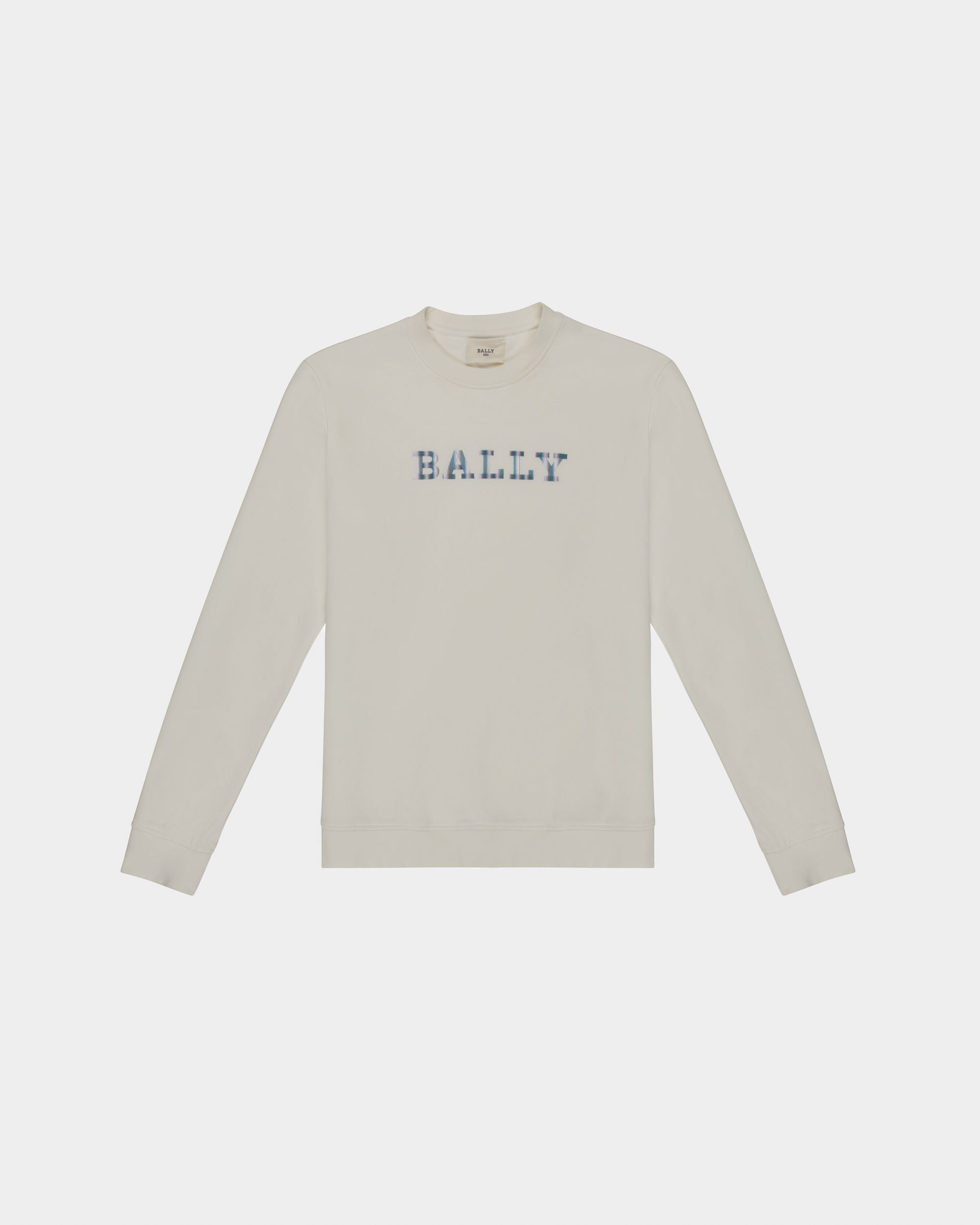 Felpa Con Logo Su Banda In Misto Cotone Biologico Avorio - Donna - Bally - 04