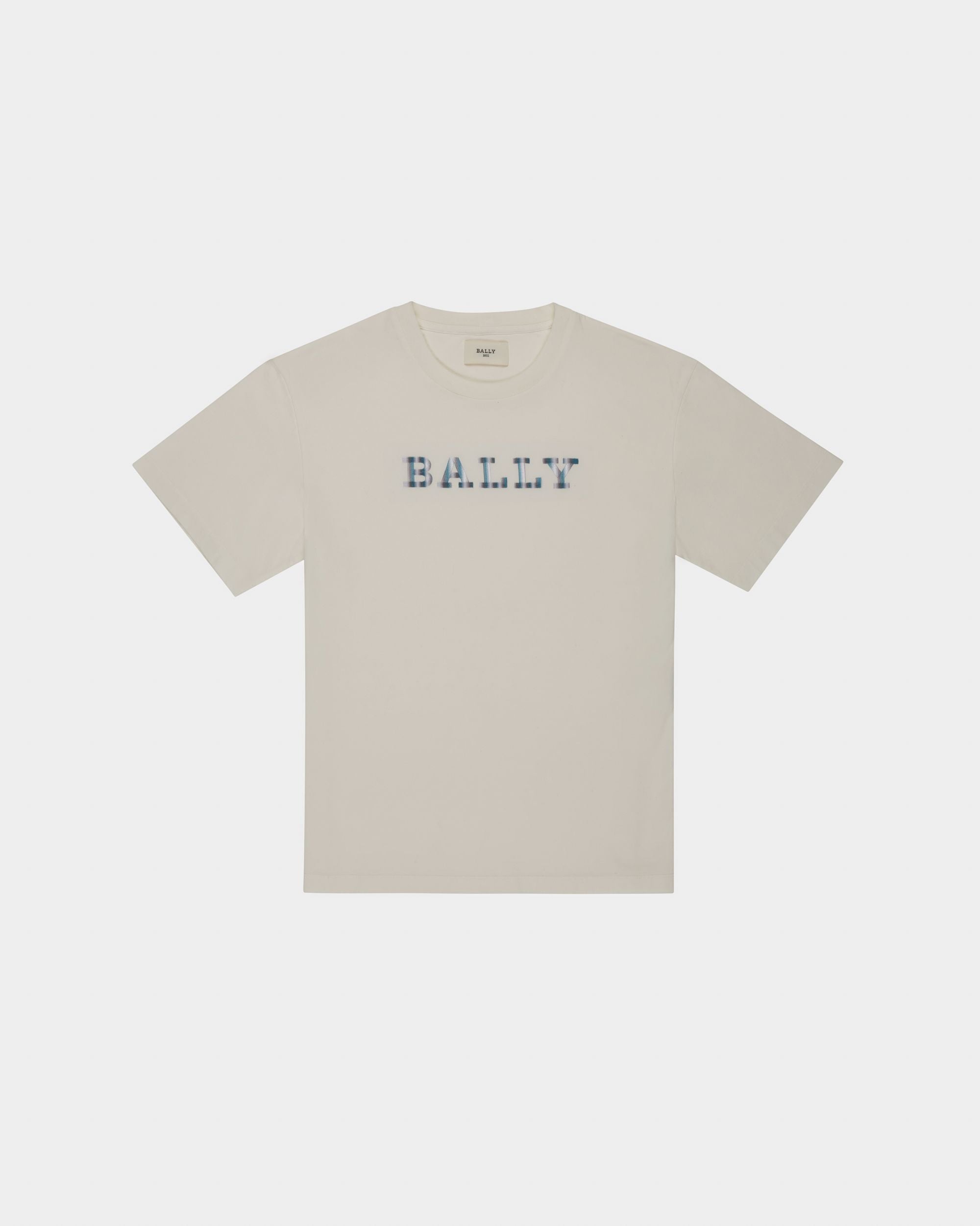T-Shirt Con Logo Su Banda In Cotone Biologico Color Avorio - Donna - Bally - 04